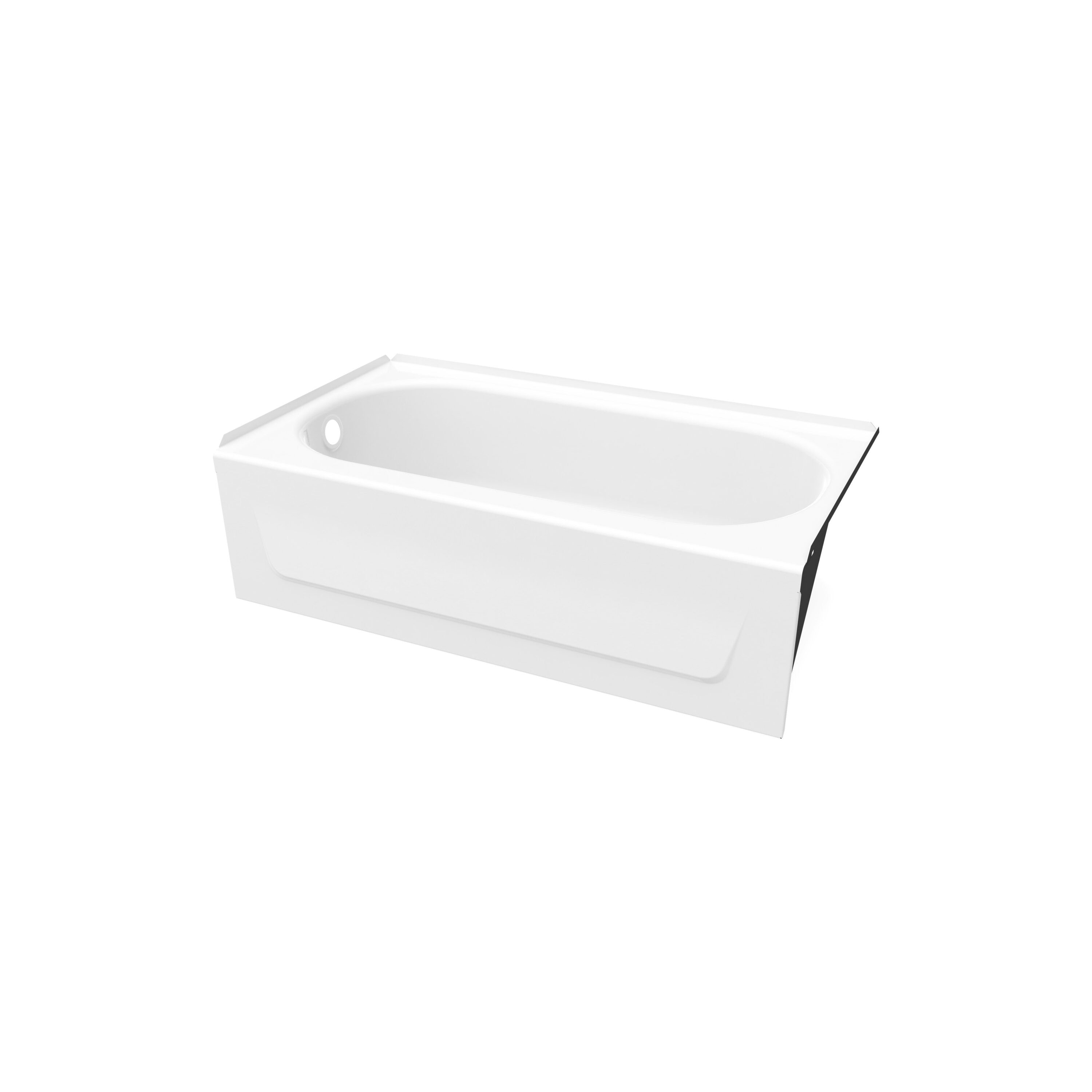 MAAX LOW-3303-00 Pro Steel 30-in x 54-in White Porcelain Enameled Steel Rectangle Alcove Soaking Bathtub ( Left Drain )
