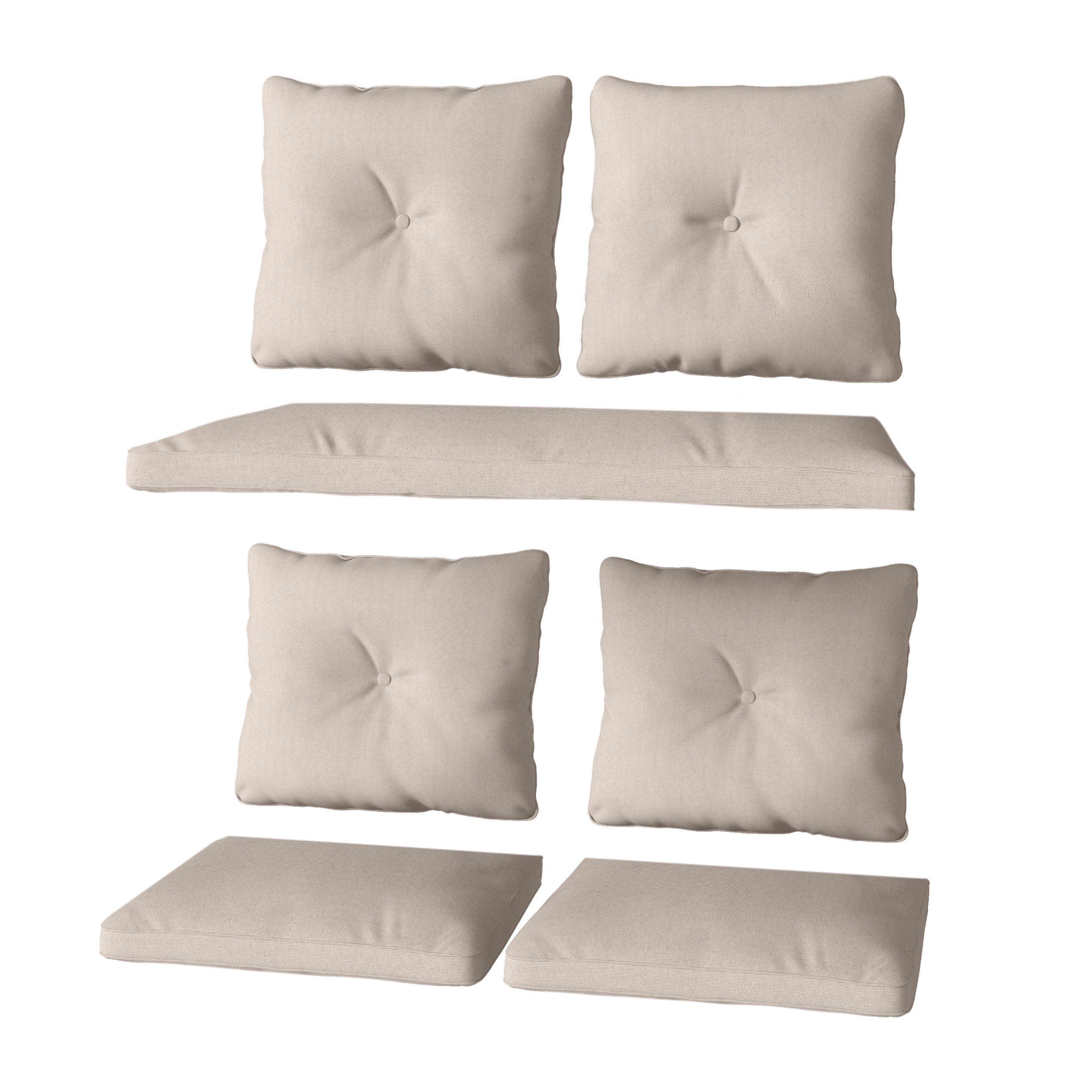 CorLiving PCS-514-C 20.5-in x 19.75-in 7-Piece Warm White Patio Chair Cushion