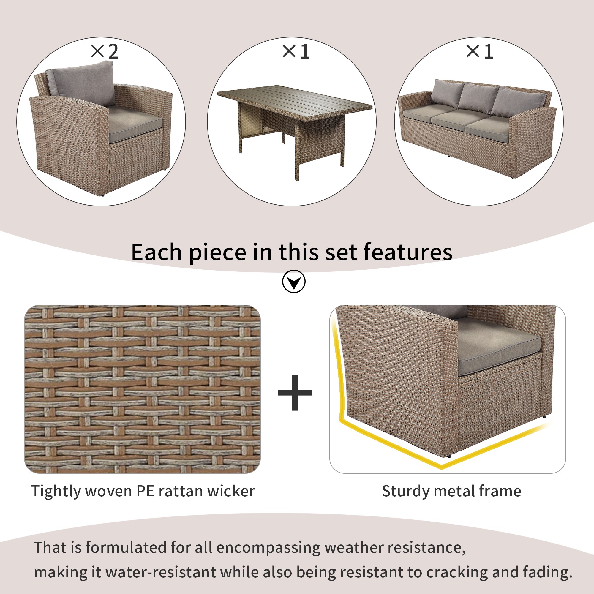 Forclover ALUS-61GR Patio-Conversation-Sets - View #5