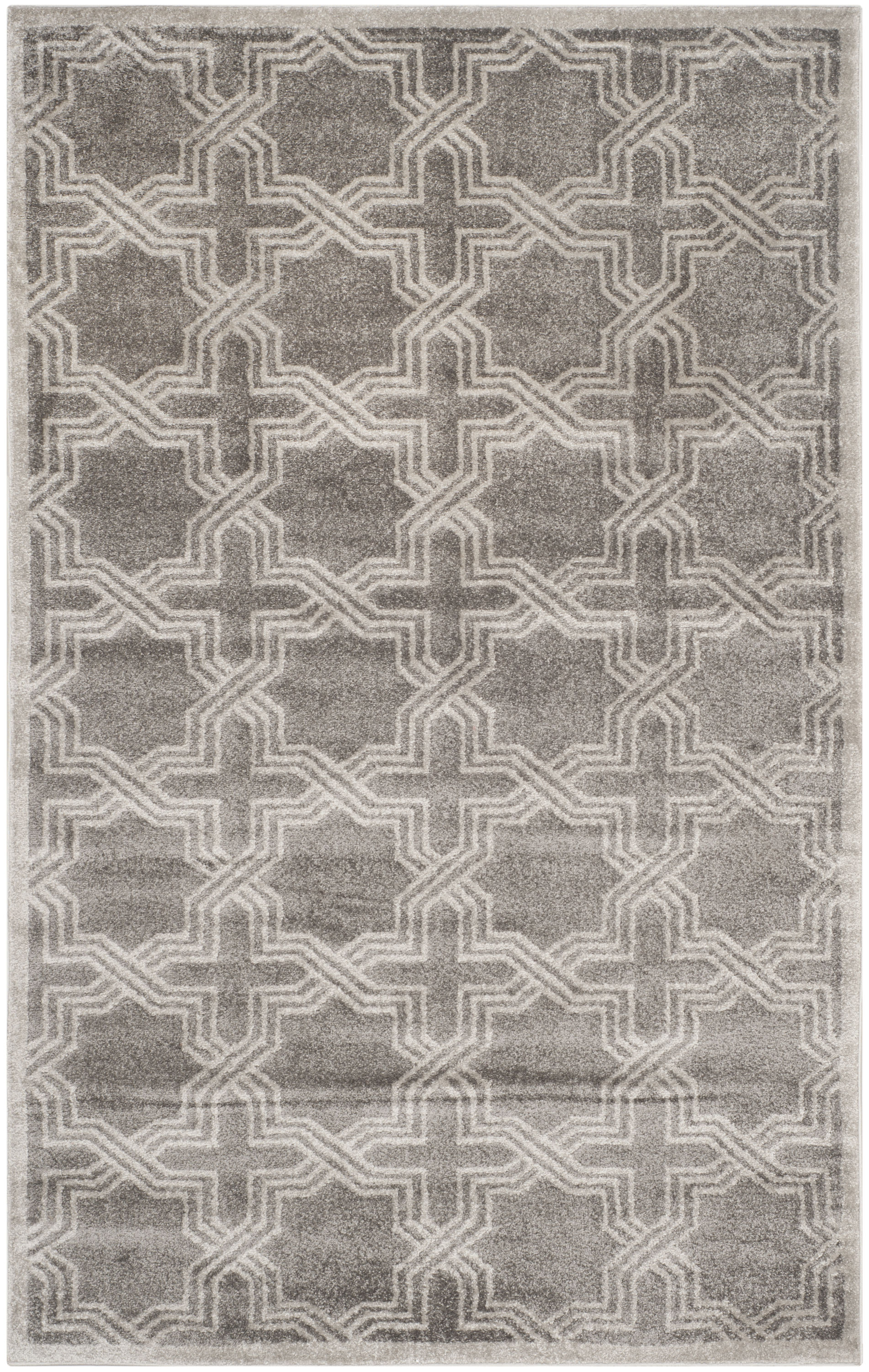 Safavieh AMT413C-6 Amherst Marco 6 x 9 (ft) Loomed Synthetic Gray/Light Gray Rectangular Indoor/Outdoor Geometric Farmhouse/Cottage Area rug