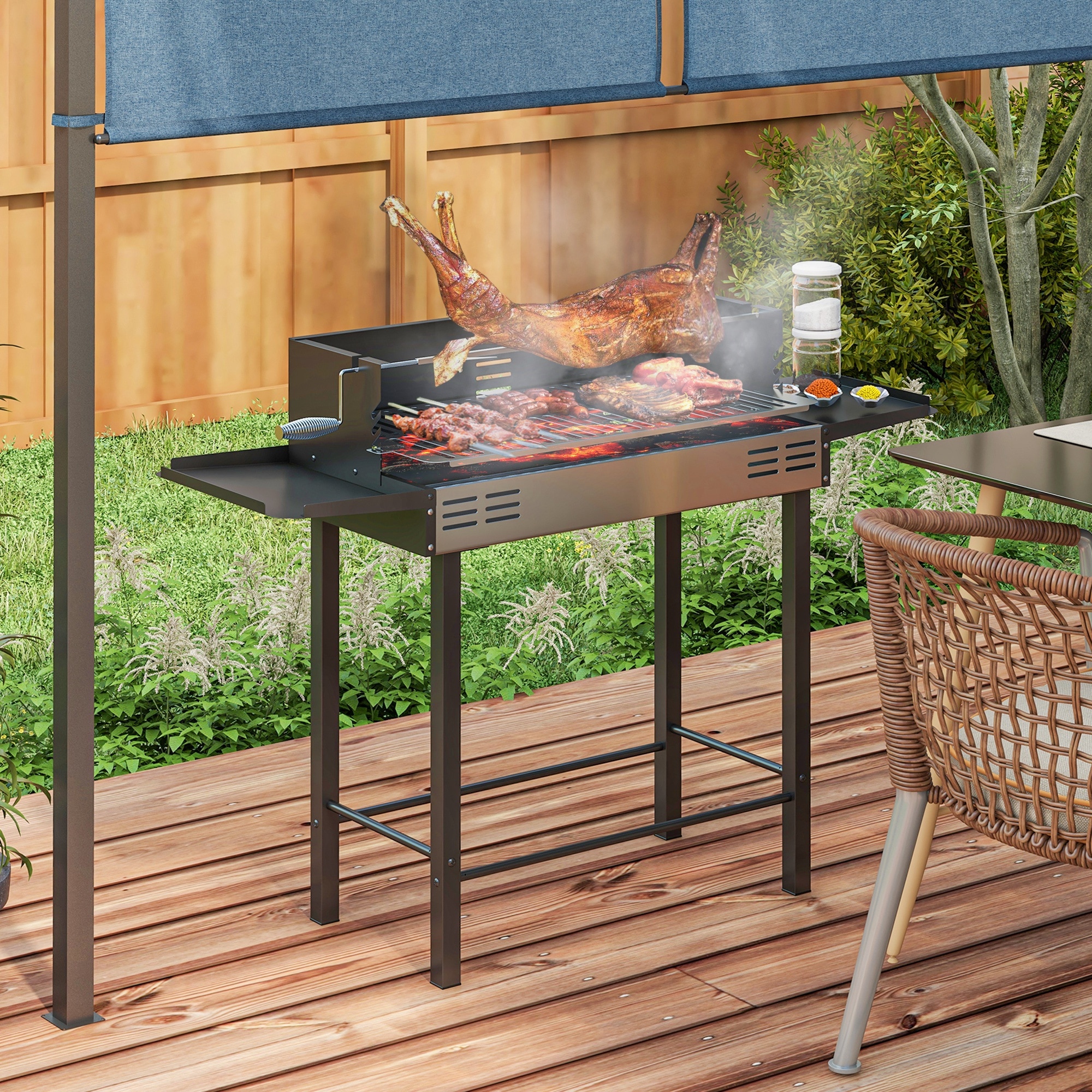 Outsunny 846-075V00BK Charcoal-Grills - View #2