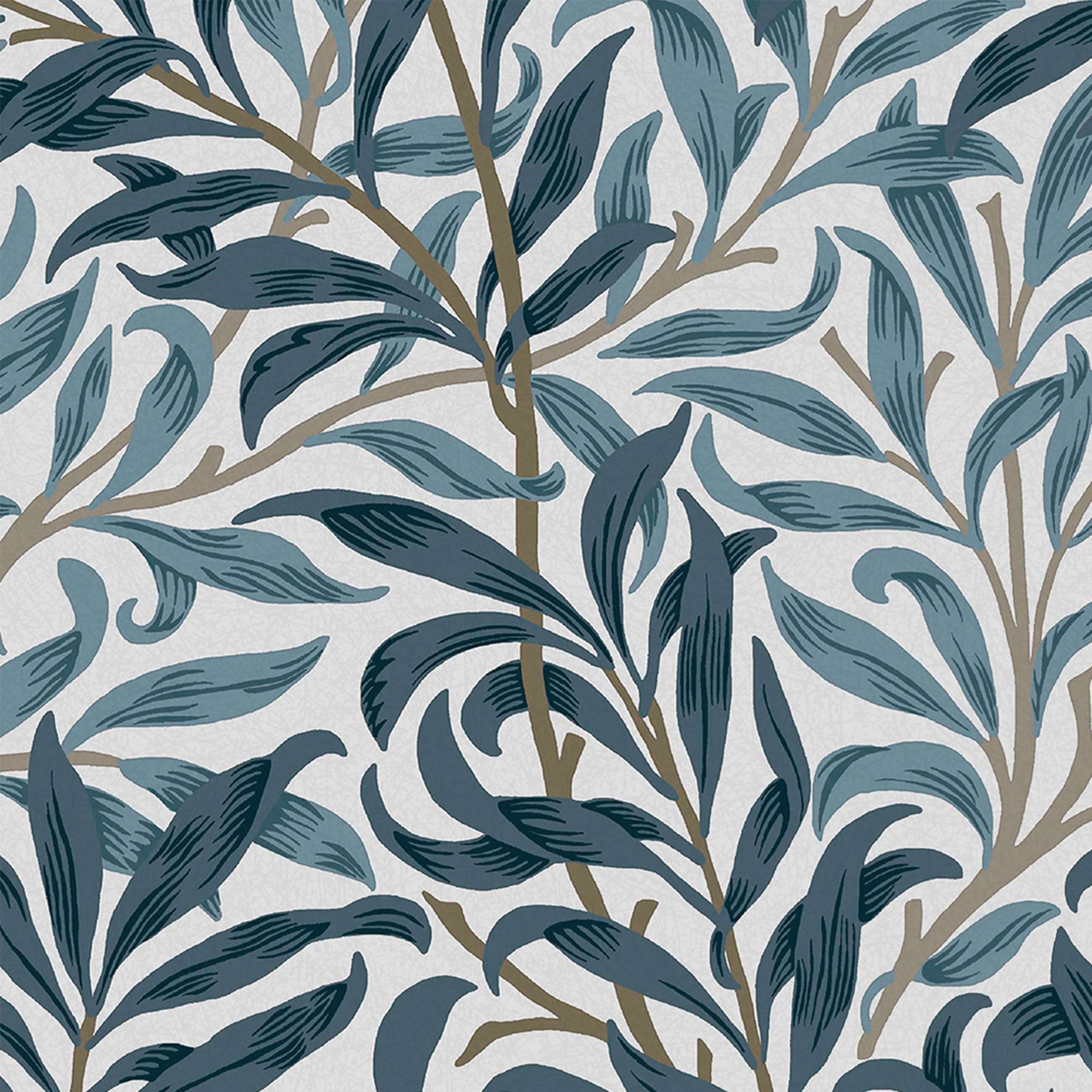 William Morris at Home Willow Bough White & Blues Wallpaper Sample
