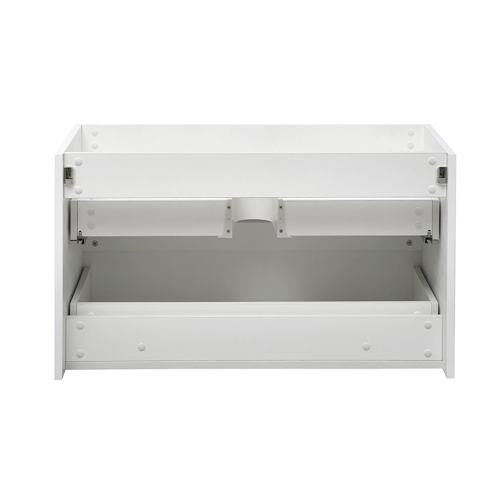 Valencia 36" Glossy White Wall Mount Single Sink Vanity Base