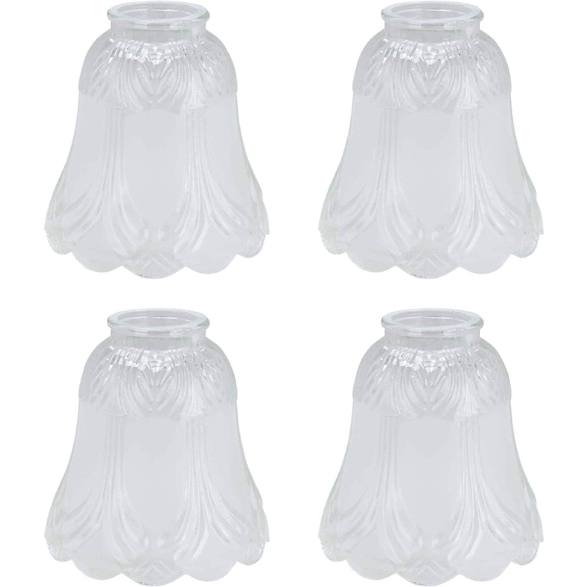 Aspen Creative Corporation 23059-4 5-in x 4.875-in Clear Frosted Textured glass Ceiling fan light shade with 2-1/8-in Fitter (Setscrew Fitter)