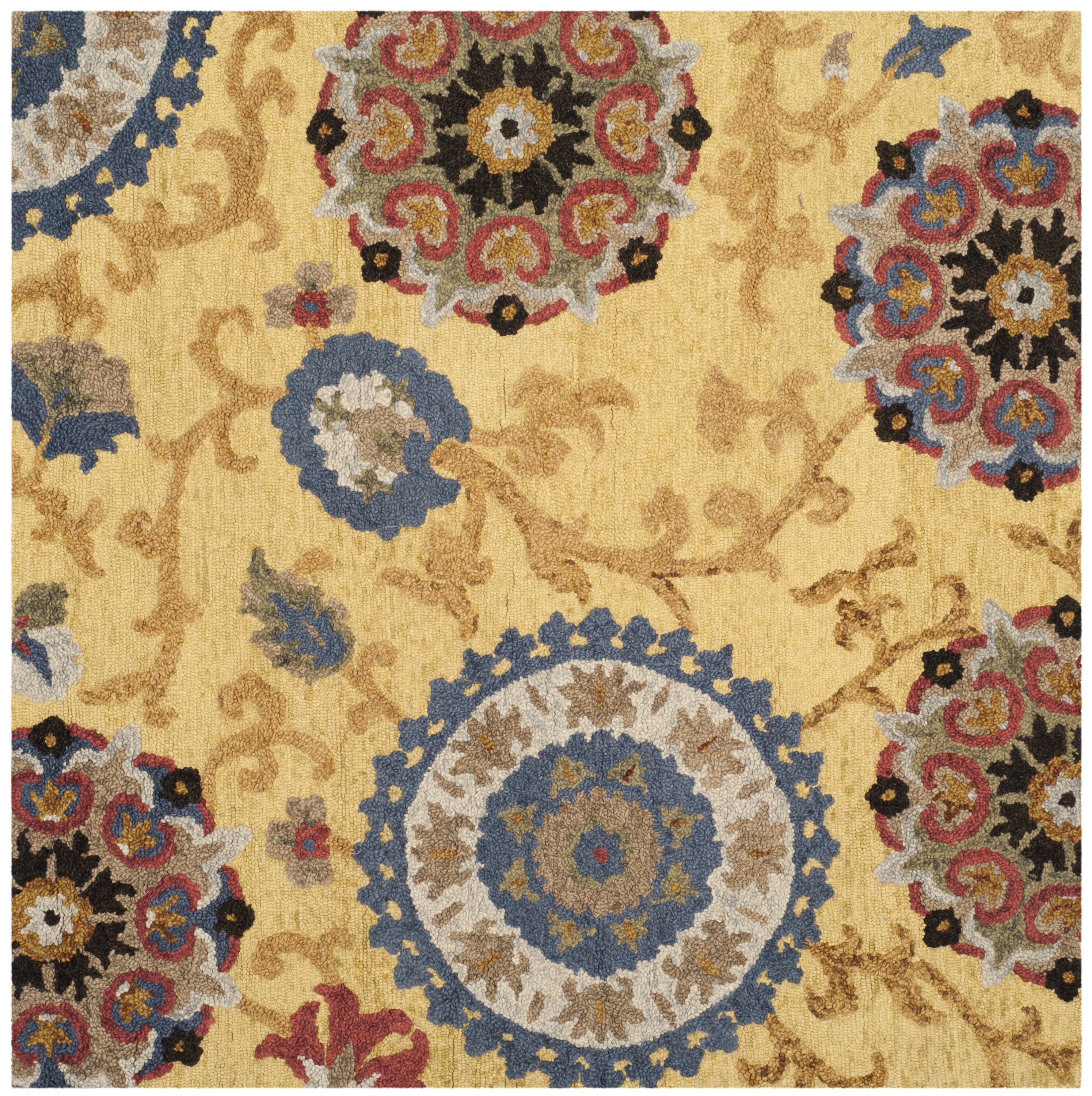Safavieh Blossom 401B Gold Multi 6in x 6in Rug in the Rugs department ...
