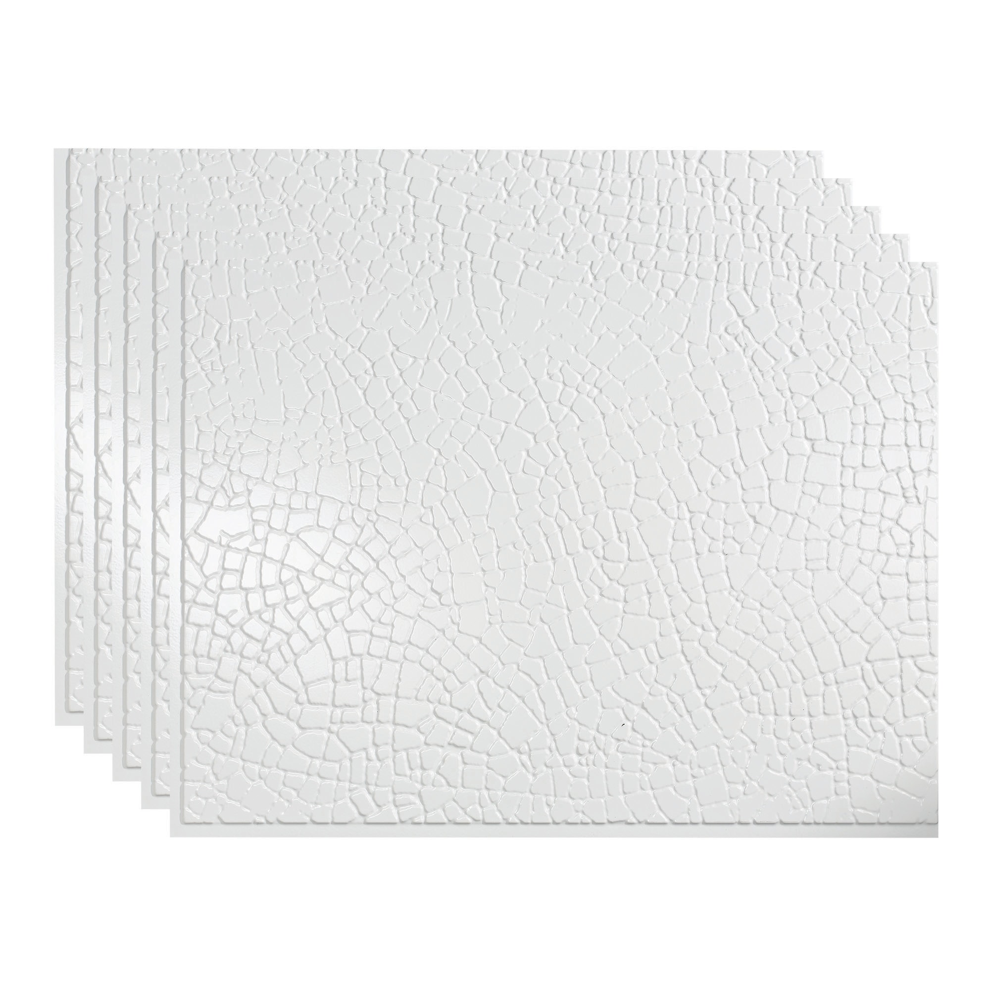 Fasade PB7000 Safari 18.25-in x 24.25-in Vinyl Gloss White Backsplash Panels 5.0 -Pack