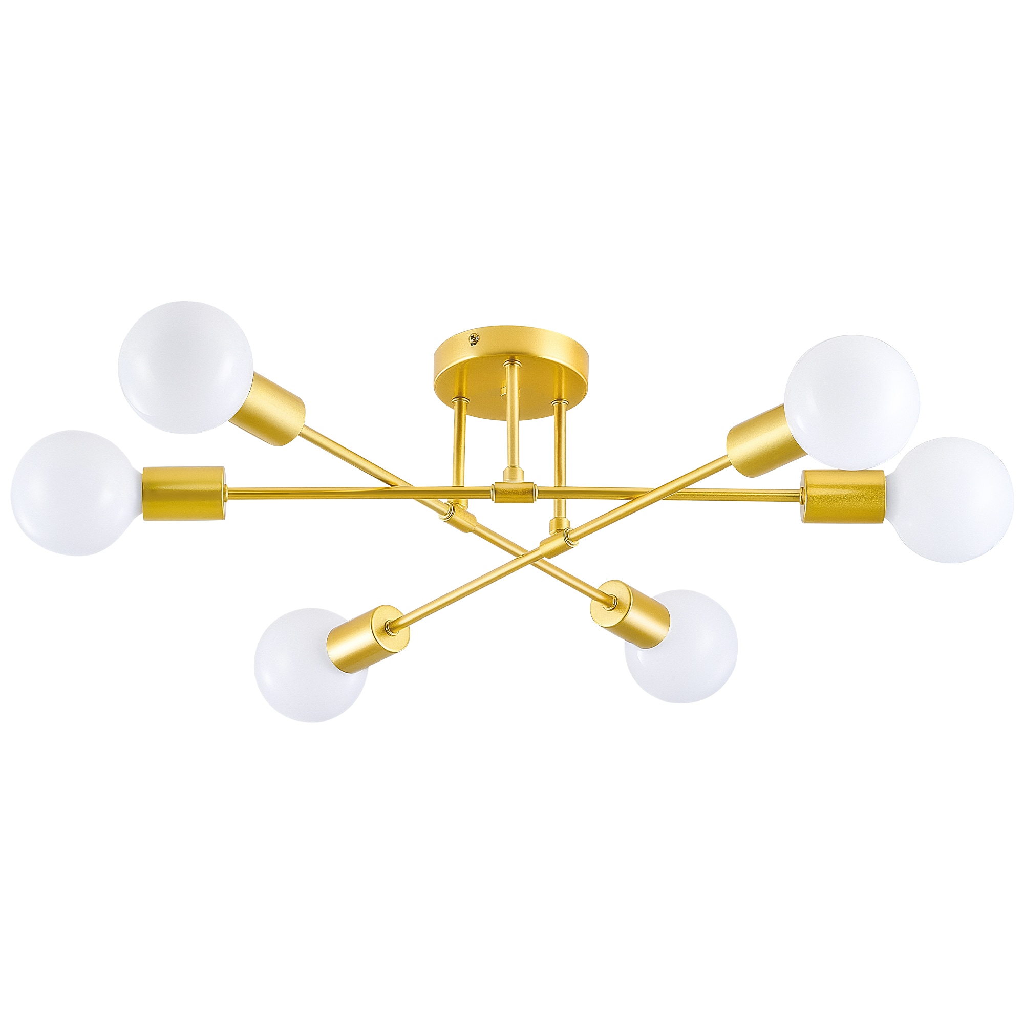 CO-Z CCL-MS06-GD 6 -Light Brushed Gold Modern/contemporary Bare bulb For Use in Bedrooms, Dining Rooms, Foyers, Kitchens, Living Rooms Chandelier