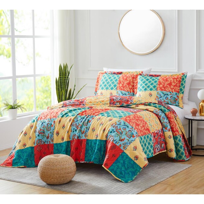 Olivia Gray Georgetown Yellow Red Blue, Blue And Green King Size Bedding