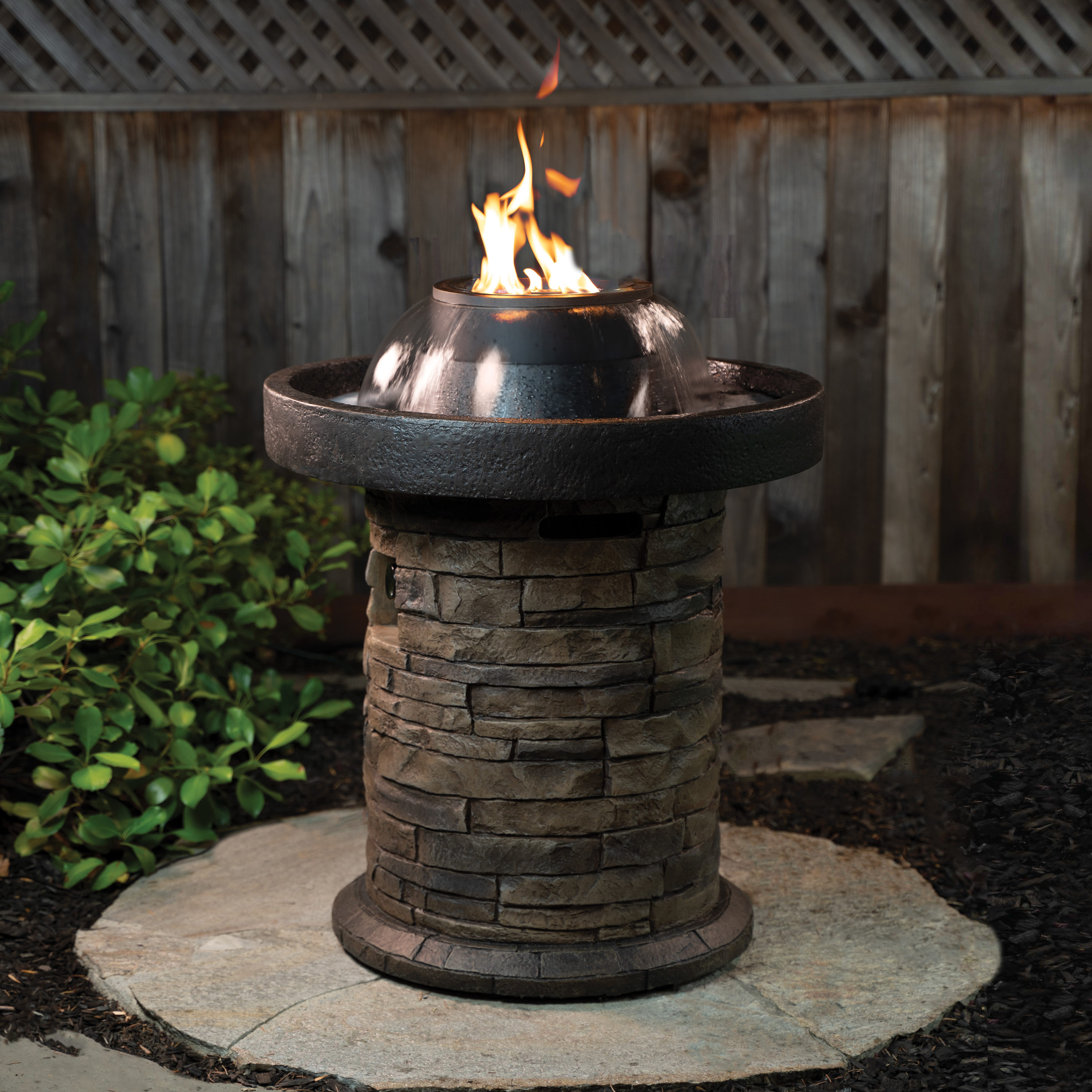 Bond 36.5-in H Resin Rock Fountain Outdoor Fountain at Lowes.com