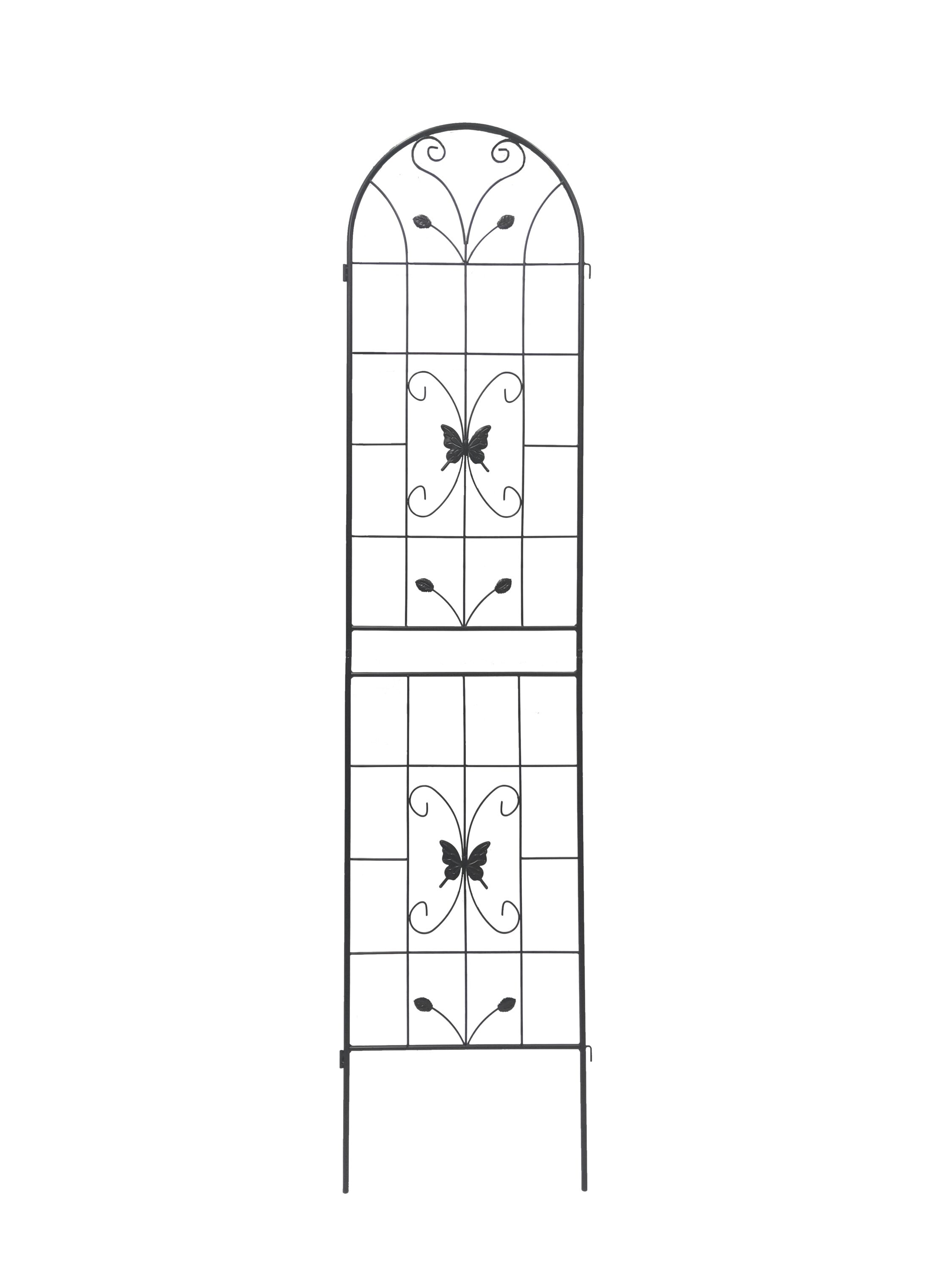 Damerin ZLY-01F Garden Trellises 19.7-Inches W x 86.7-Inches H Cream White Iron Fence Garden Trellis For Climbing Plants For Cucumbers For Roses For Tomatoes