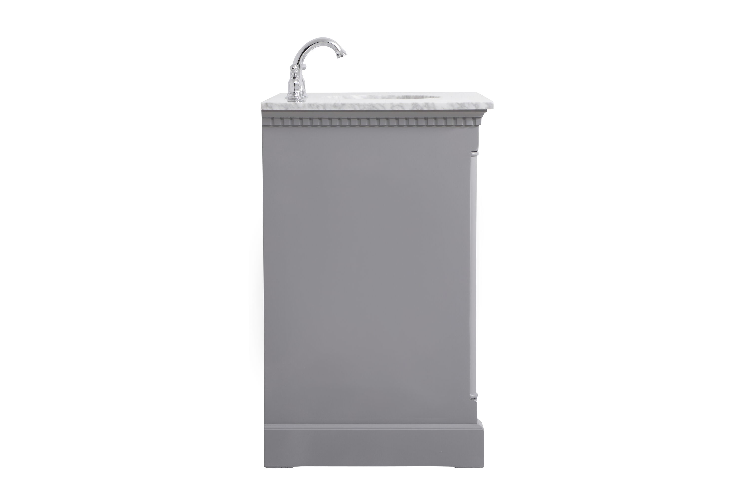 Clarence 36" Gray Solid Wood and Marble Single Bathroom Vanity