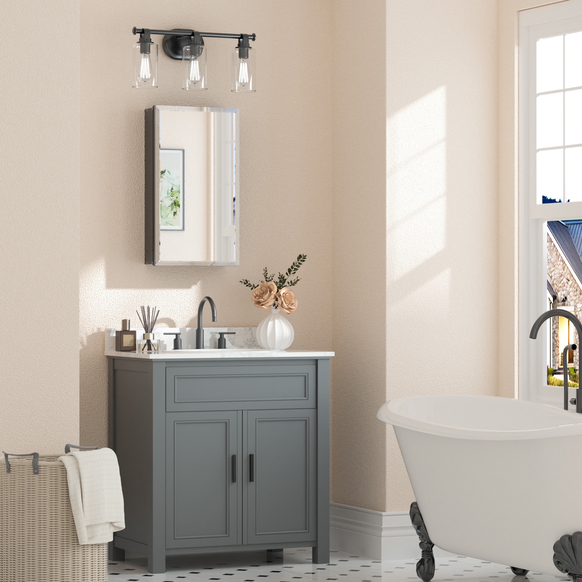 Keonjinn LW-JG-FJXP-3866-BK Bathroom-Medicine-Cabinets - View #2