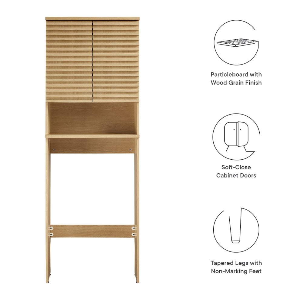 Modway EEI-6853-OAK Bathroom-Wall-Cabinets - View #2
