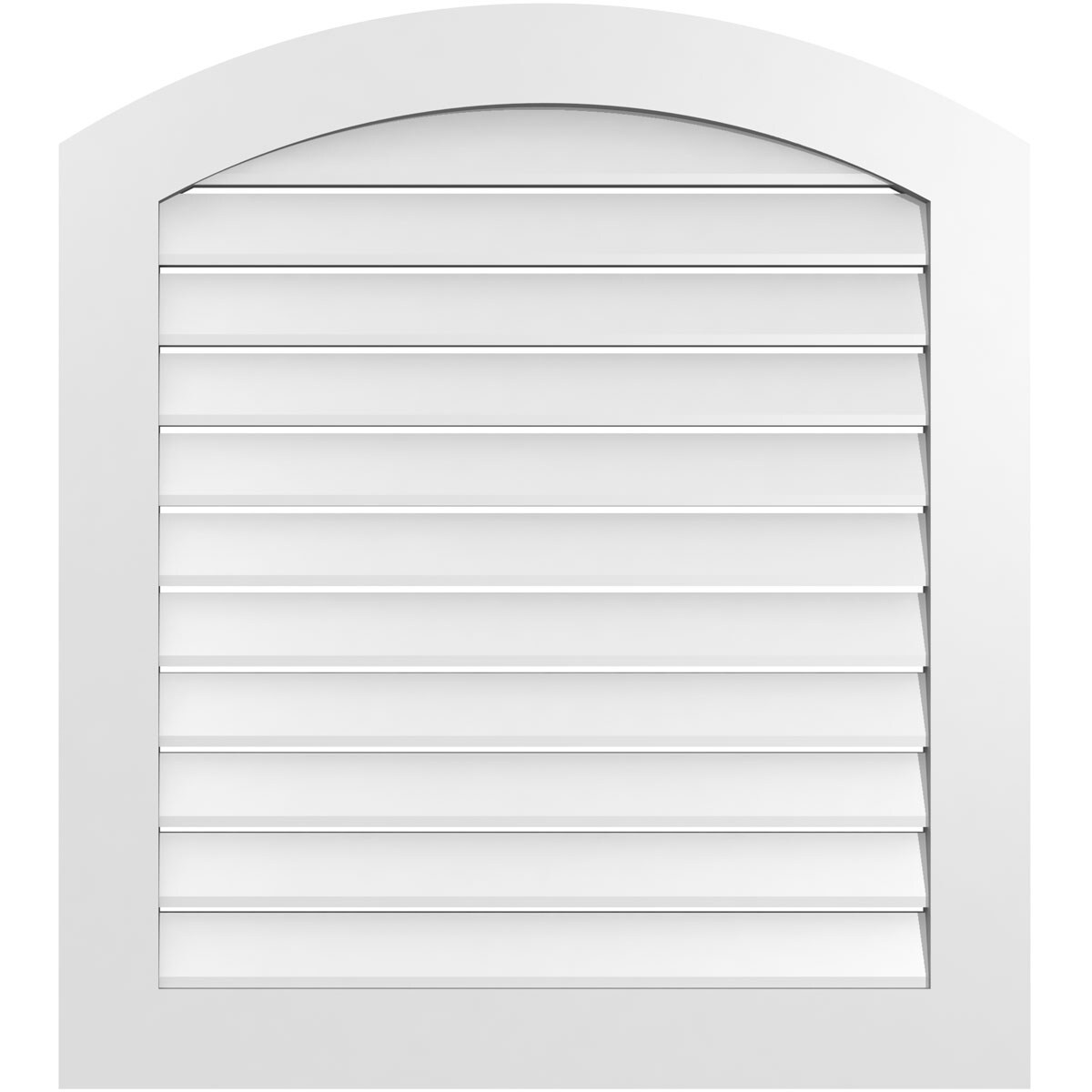 Ekena Millwork GVPAR34X3801SF 34-Inches x 38-Inches Off-white Round top PVC Gable Louver Vent