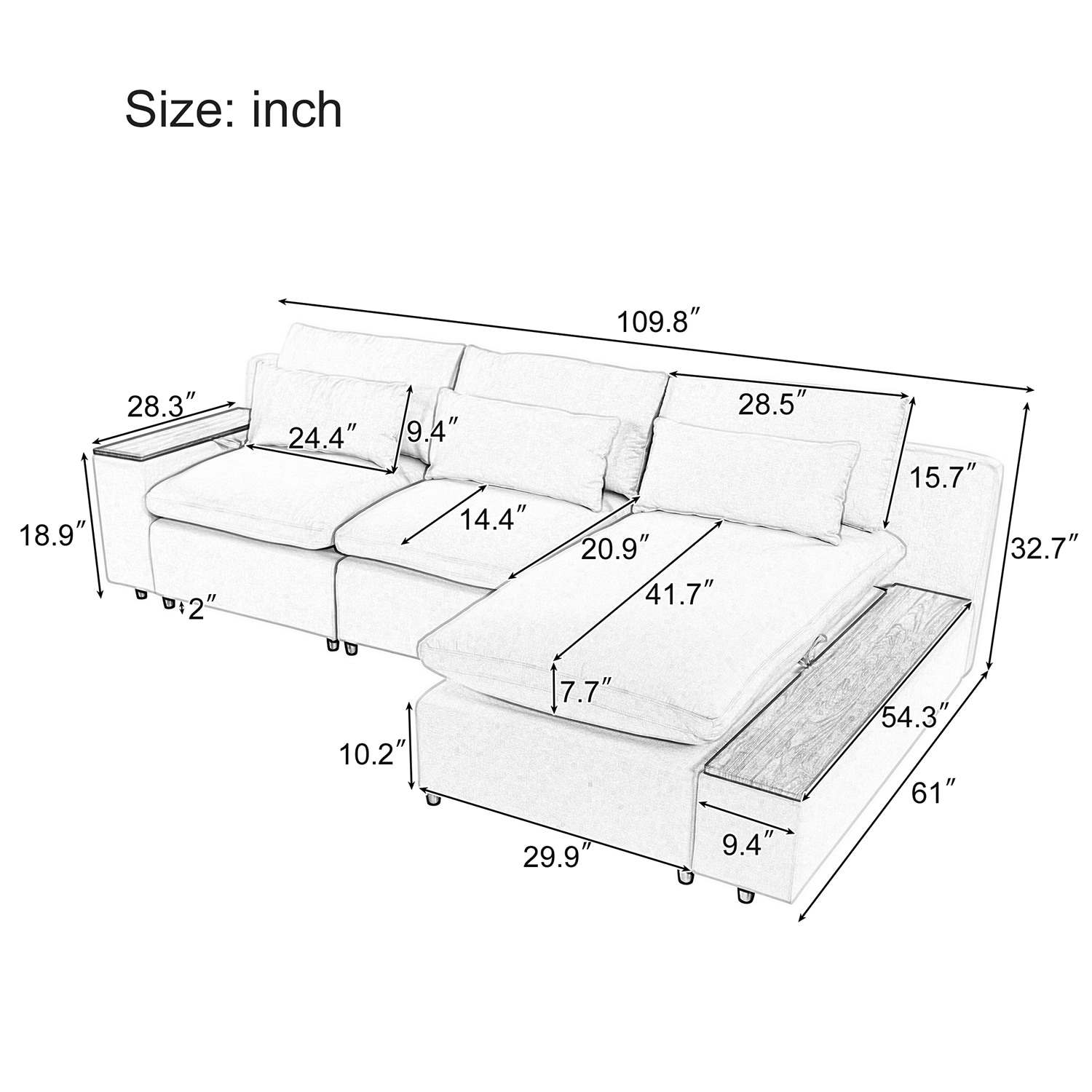 SINOFURN SYA370149BG Sofas-Loveseats - View #6