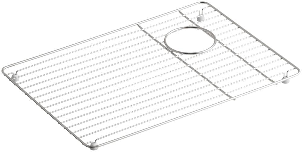 KOHLER 6238-ST Riverby 14.06-in x 20.38-in Right Drain Stainless steel Sink grid