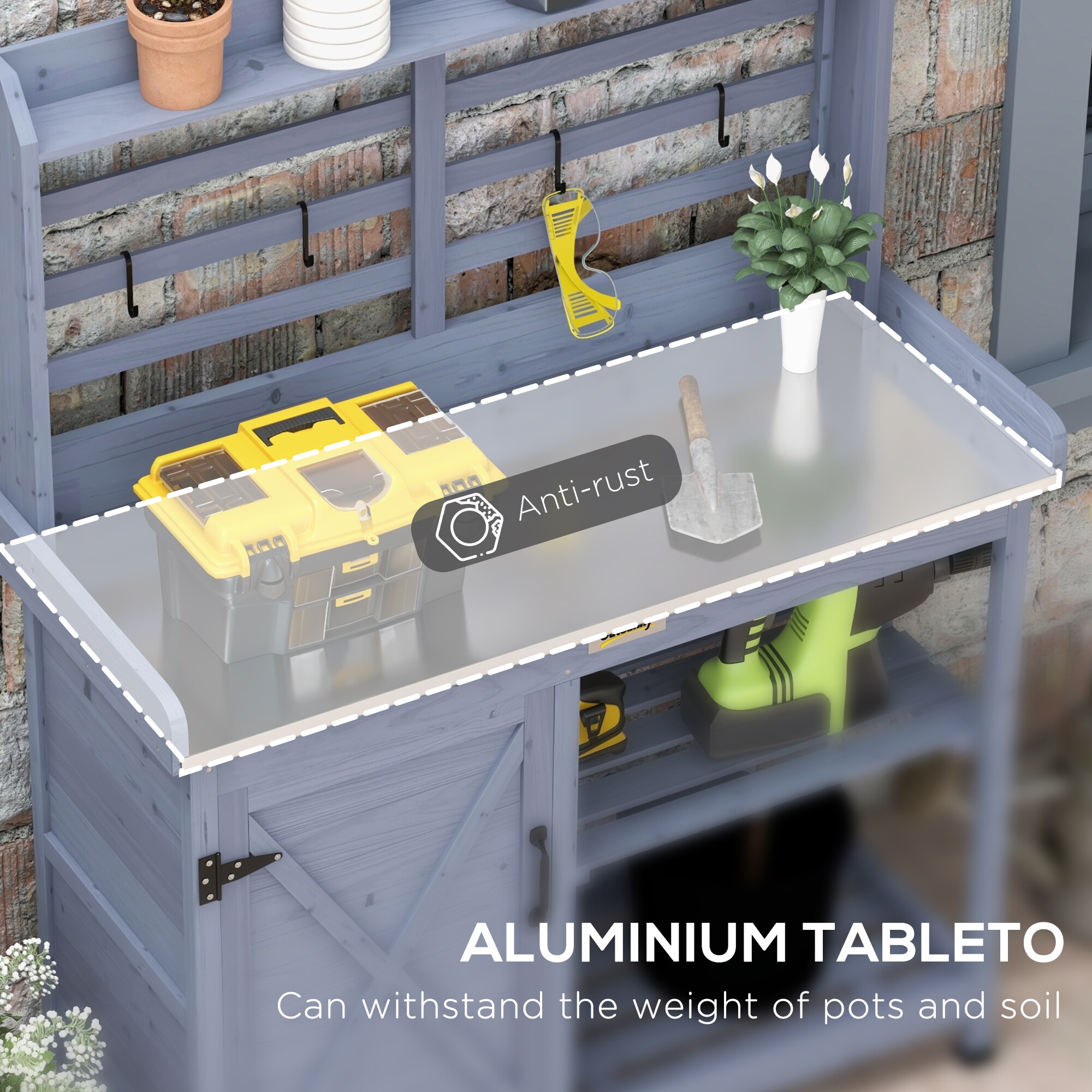 Outsunny 845-941V01GY Potting-Benches - View #4