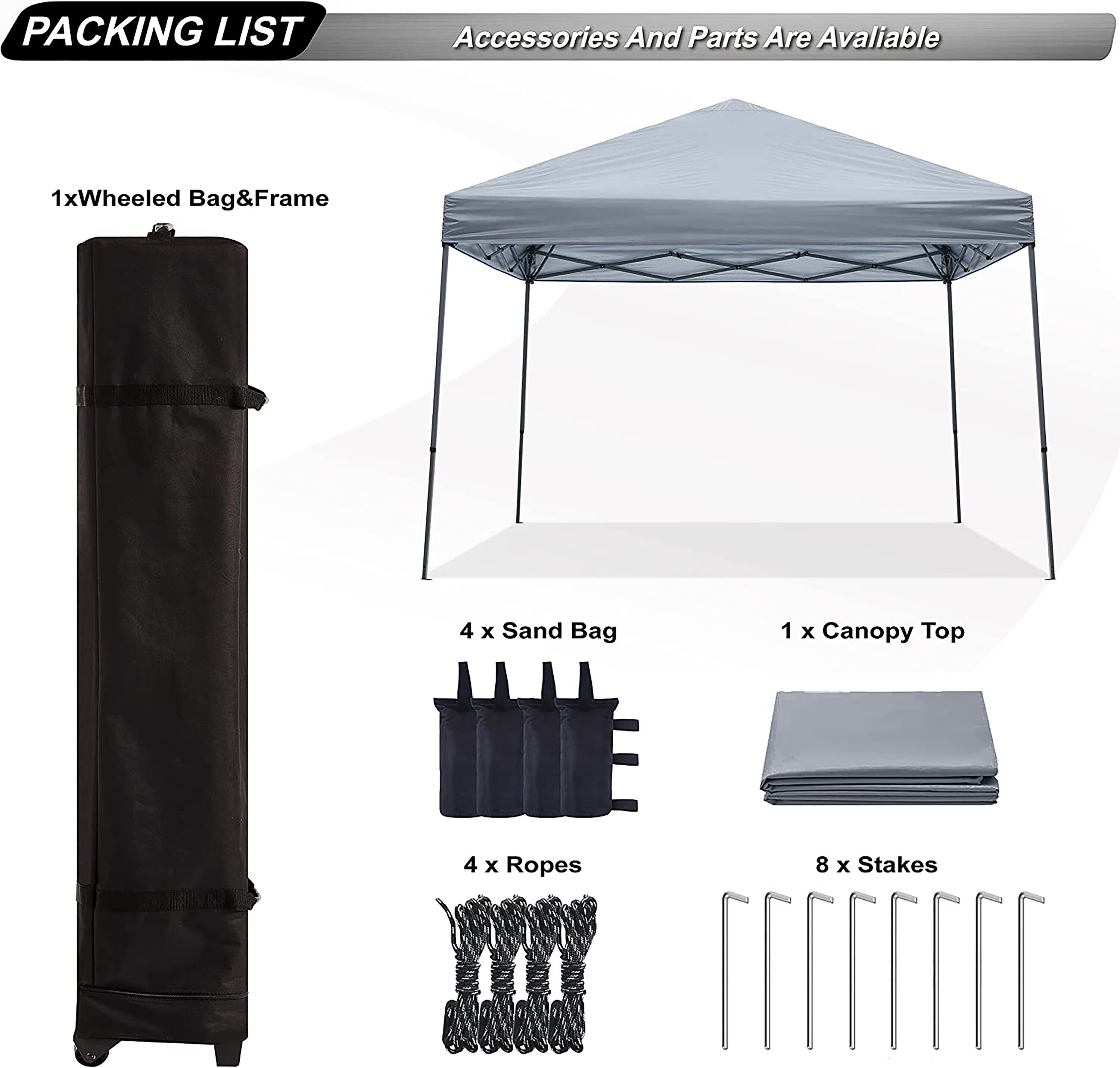 ABCCANOPY AHXJ-10FTGRAY Canopies-Sl - View #4