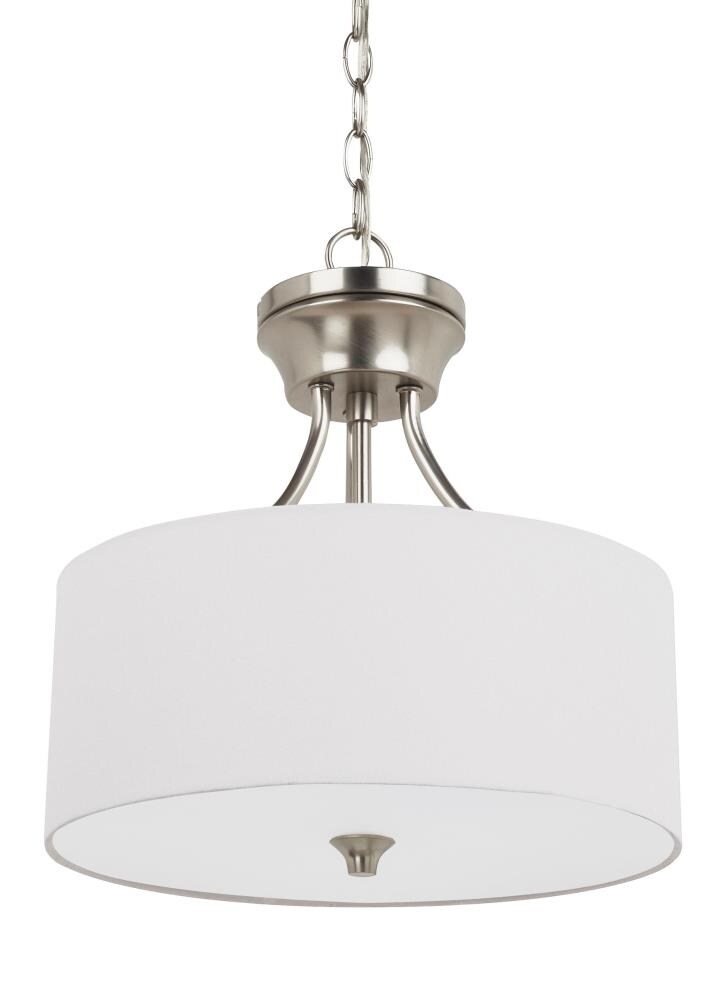 Sea Gull Lighting 77952-962 Stirling 1-Light 14-in Brushed Nickel Semi-flush Mount Light