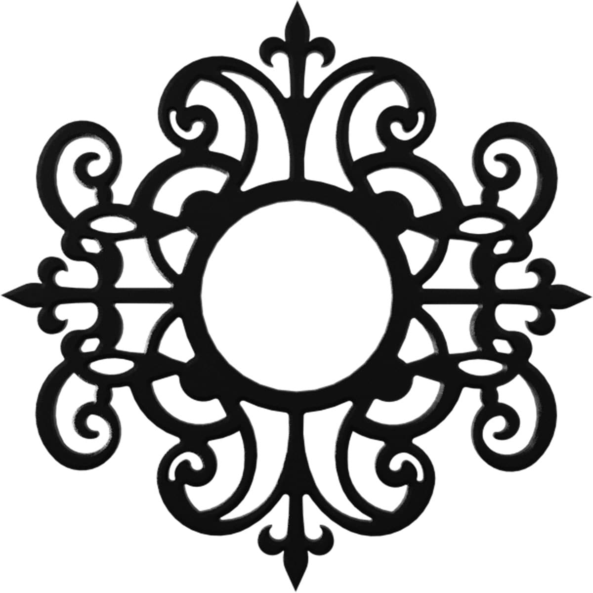 Ekena Millwork CMPP22DISBL Dijon 22-in W x 22-in L Contemporary Painted Black PVC Whole Ceiling Medallion