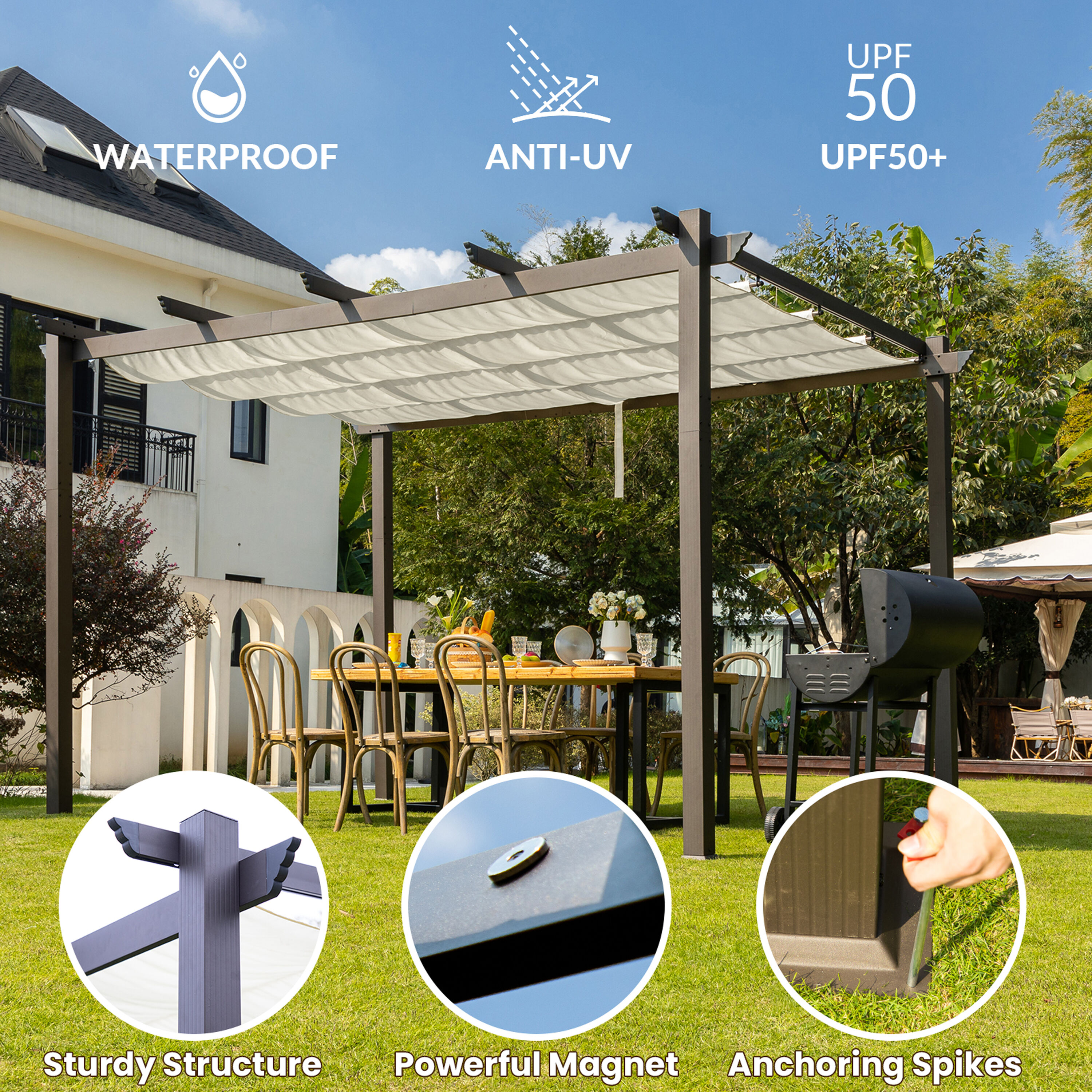 JEAREY PTJ-BEIGE Wood-Resin-Gazebos - View #3