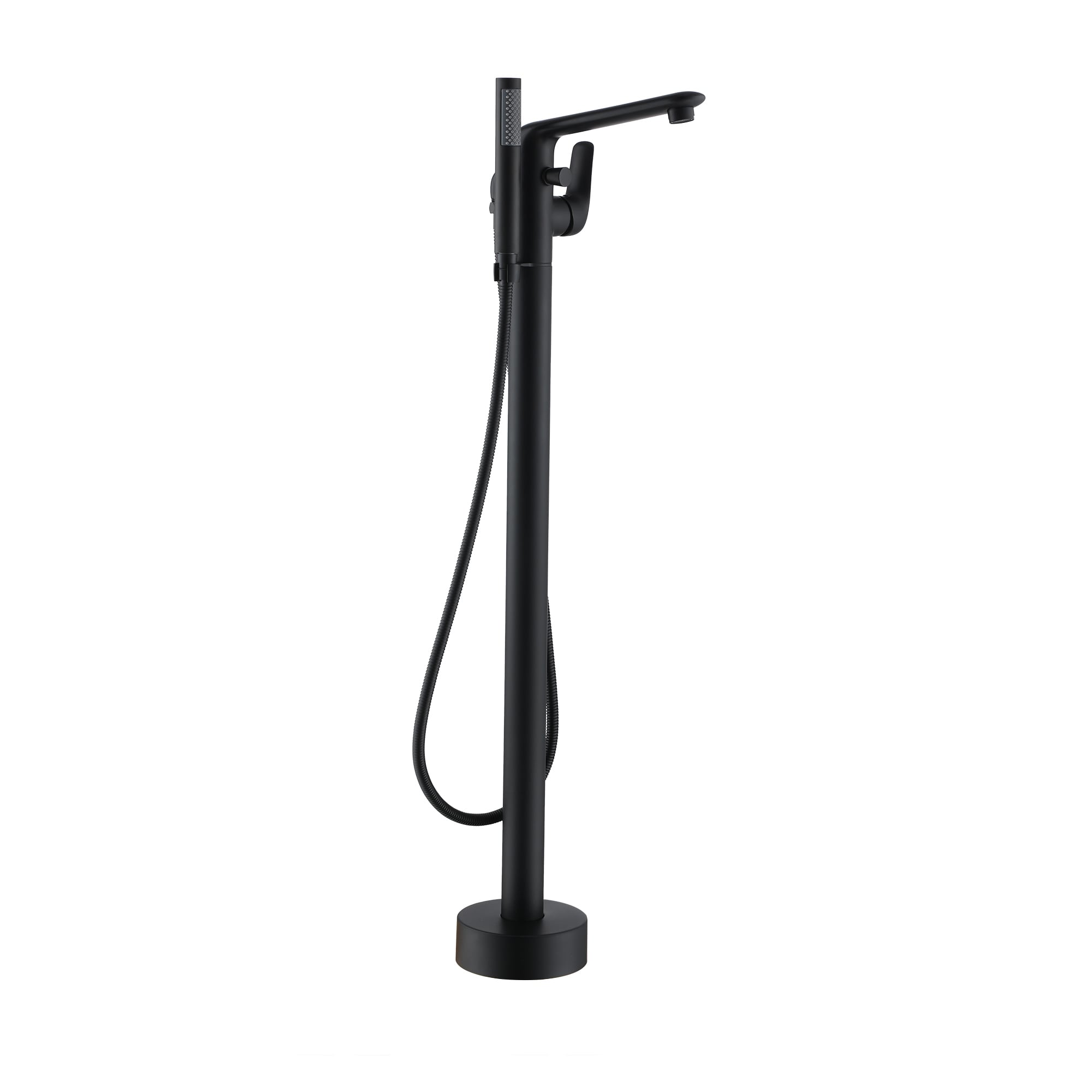 CASAINC TC08-MB Matte Black 1-handle Freestanding Swivel Bathtub Faucet with Hand Shower ( Valve Included )