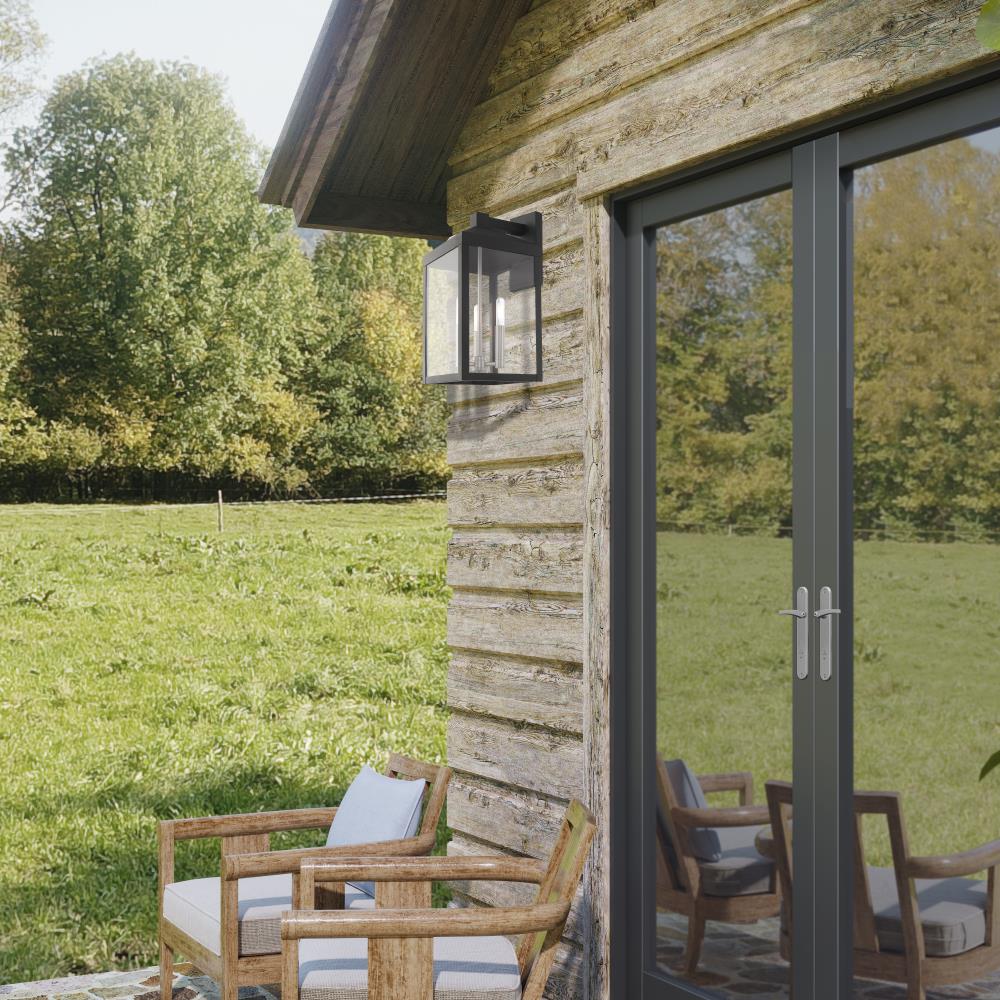 Scandinavian Gray Nickel 3-Light Outdoor Wall Lantern