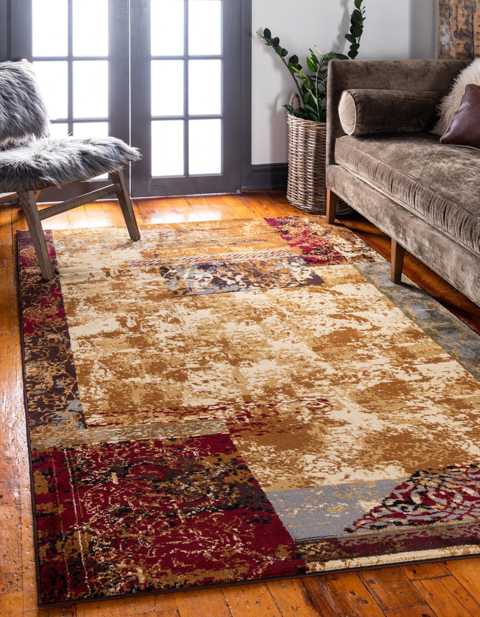 Unique Loom 3137904 Barista 4 x 6 (ft) Loomed Polypropylene Beige Rectangular Indoor Geometric Area rug