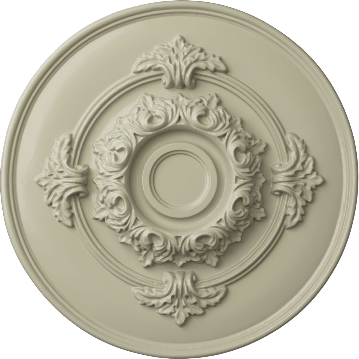 Ekena Millwork CM13MOCYF Monique 13.75-in W x 13.75-in L Painted Clear Yellow Polyurethane Whole Ceiling Medallion