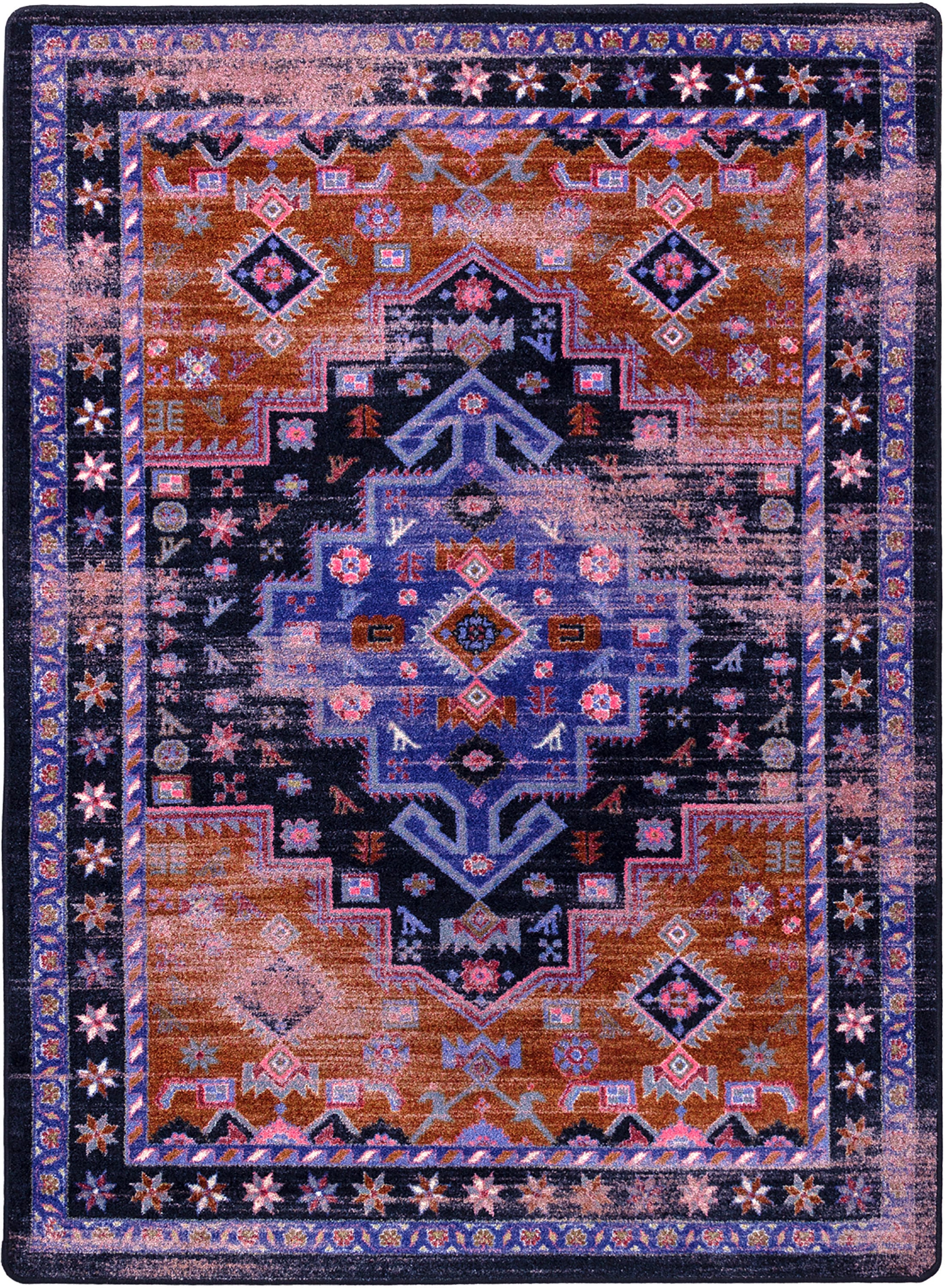American Dakota OKA0350COC200 4 x 5 (ft) Tufted Nylon Cotton Candy Rectangular Indoor Distressed/Overdyed Persian Area rug