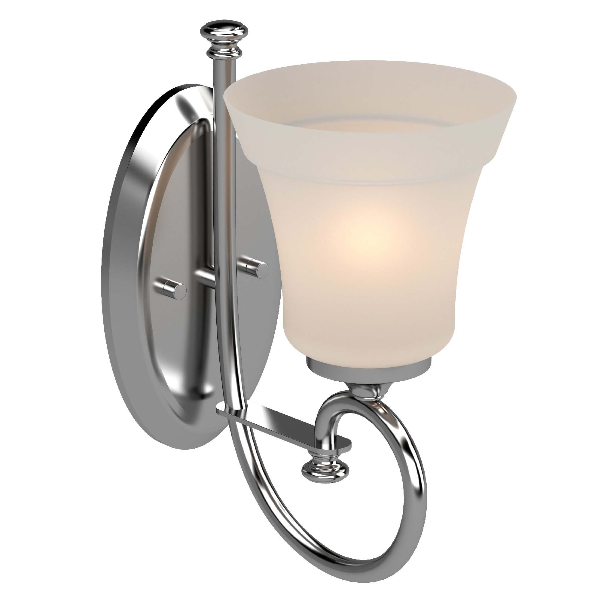 Tes Polished Chrome 11.25" Wall Sconce with White Frosted Glass