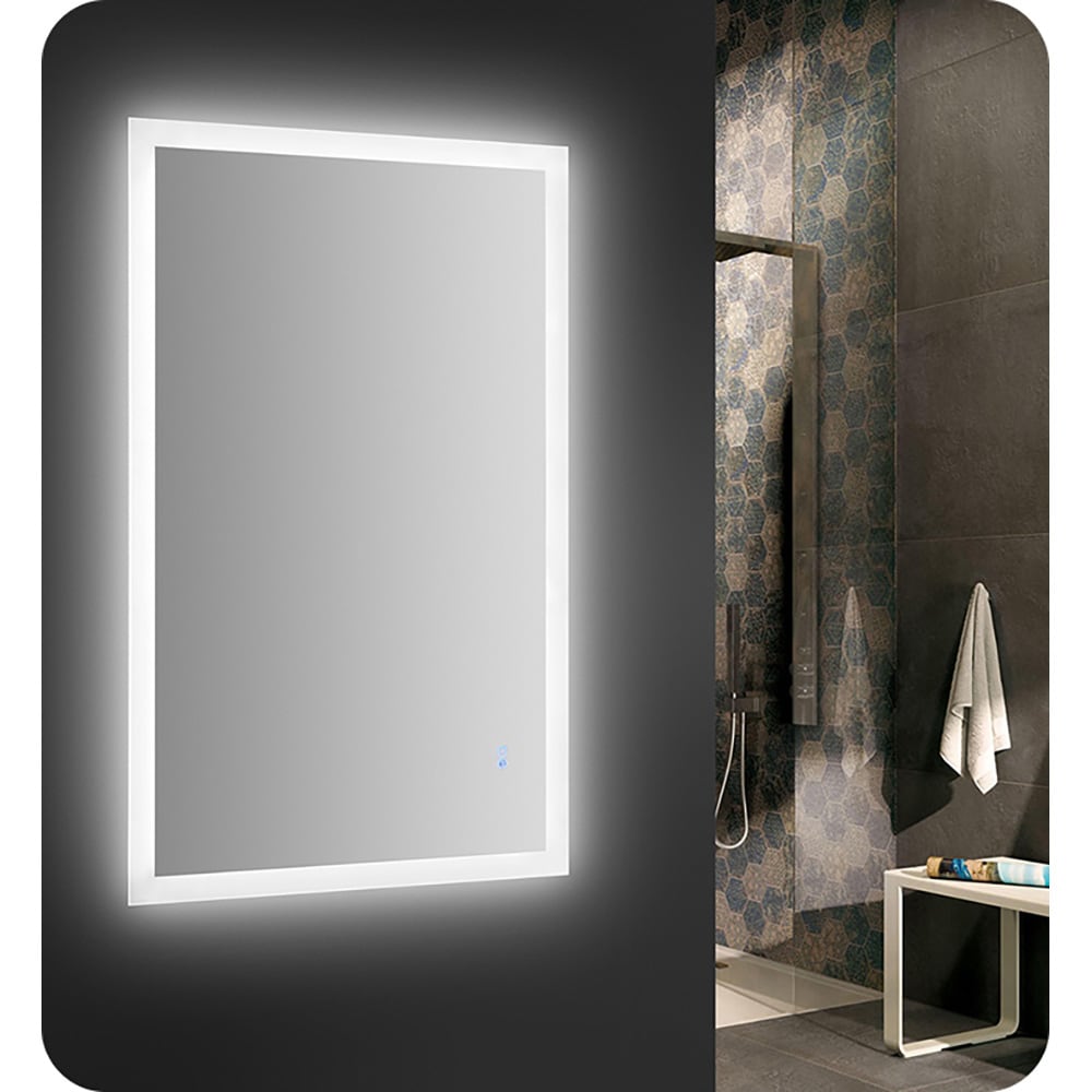 Sleek 48"x30" Frameless Rectangular Vanity Mirror with LED & Fog-Free Technology