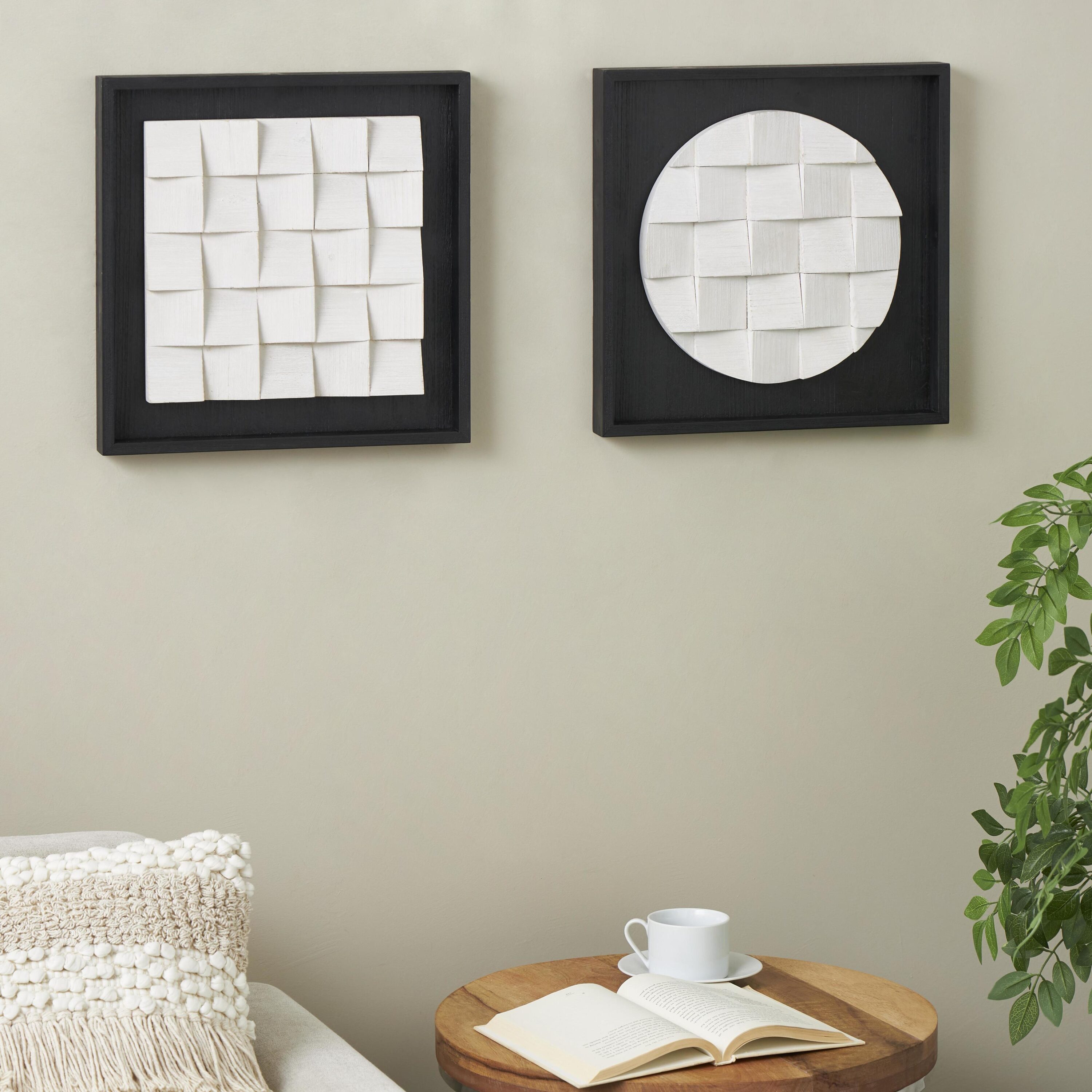Grayson Lane 823146 15.8-Inches W x 15.85-Inches H Wood Geometric Abstract Wall sculpture