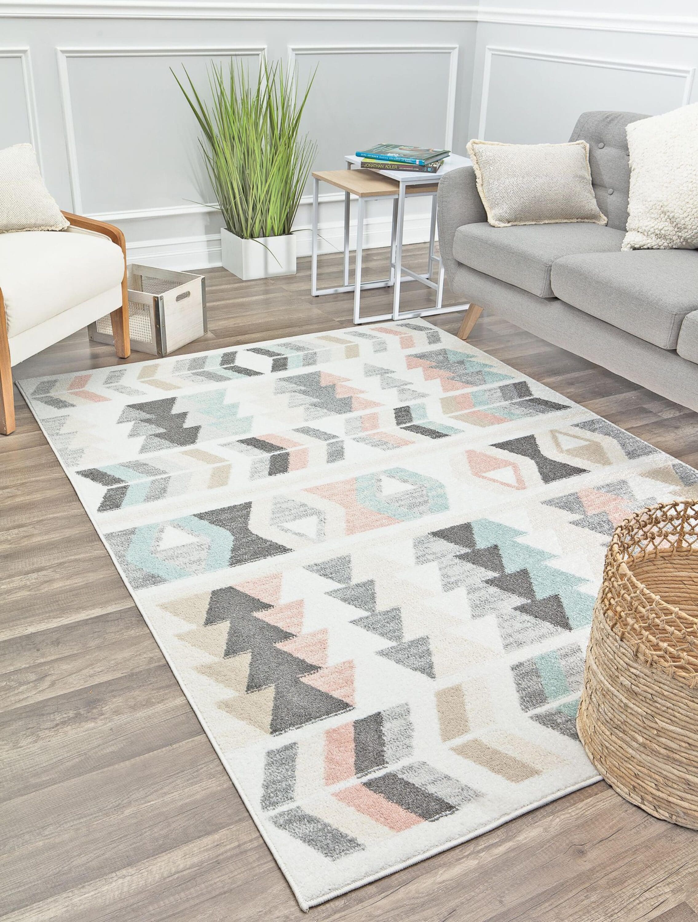 Rugs America 29116 Miko 5 x 7 (ft) Loomed Polypropylene Mint Lime Rectangular Indoor Geometric Area rug