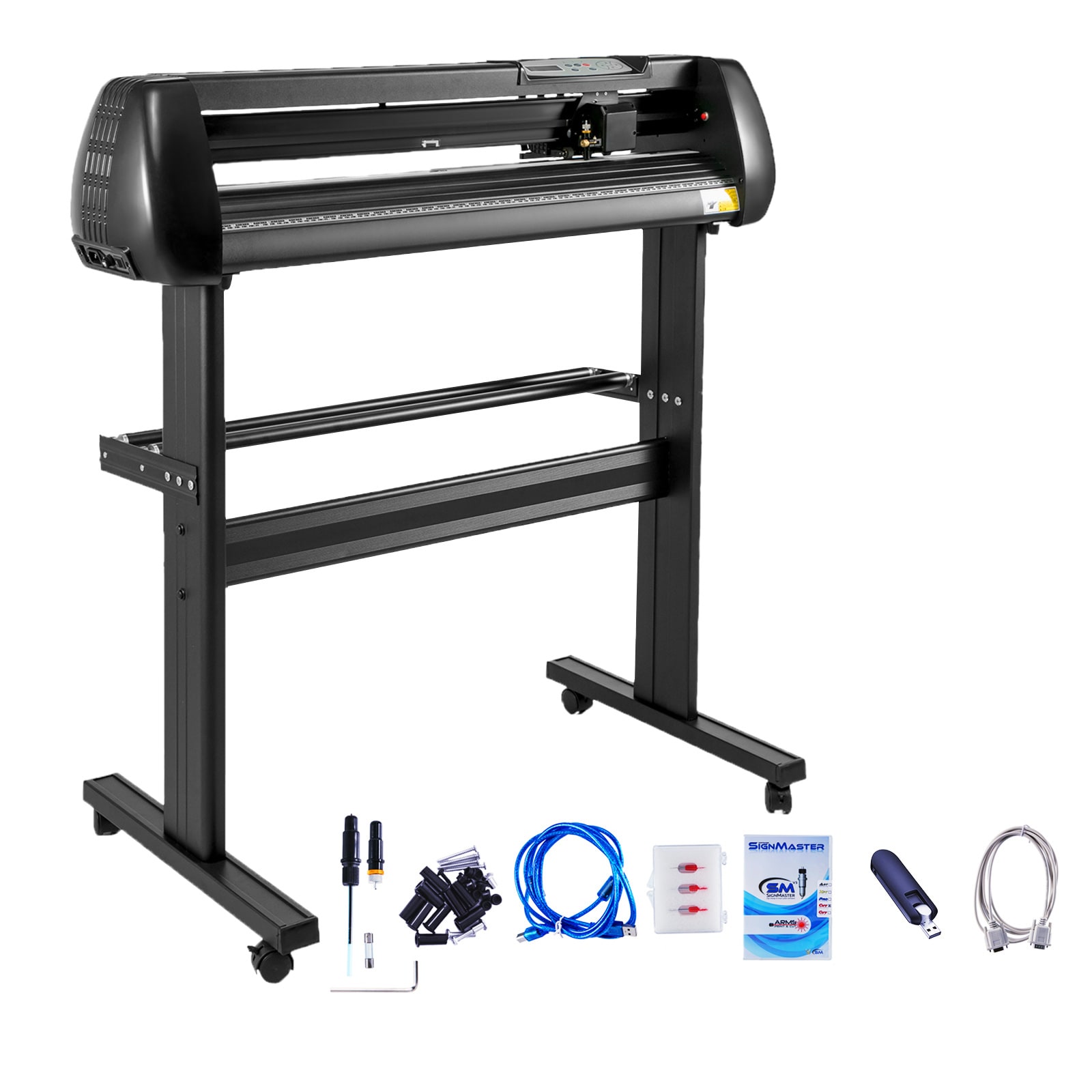SVOPES SCKZJ870JCK001119V1 Vinyl Cutter 34 inch Vinyl Cutter Machine 870mm Paper Feed Vinyl Plotter with Floor Stand Cutting Plotter Machine Adjustable Speed SignMaster Software for Sign Making Labels Windows