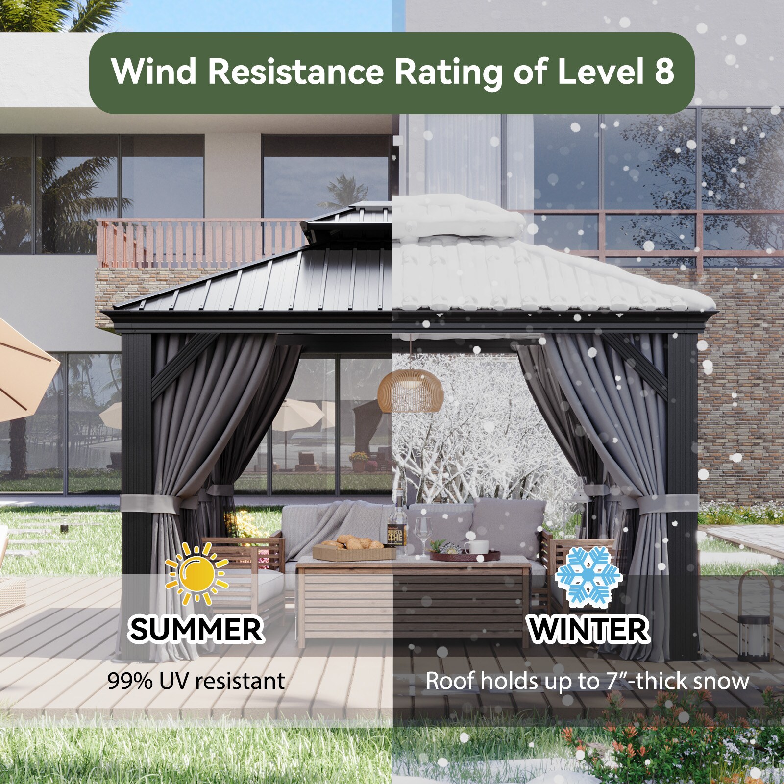 AOXUN AX-423G25 Wood-Resin-Gazebos - View #7