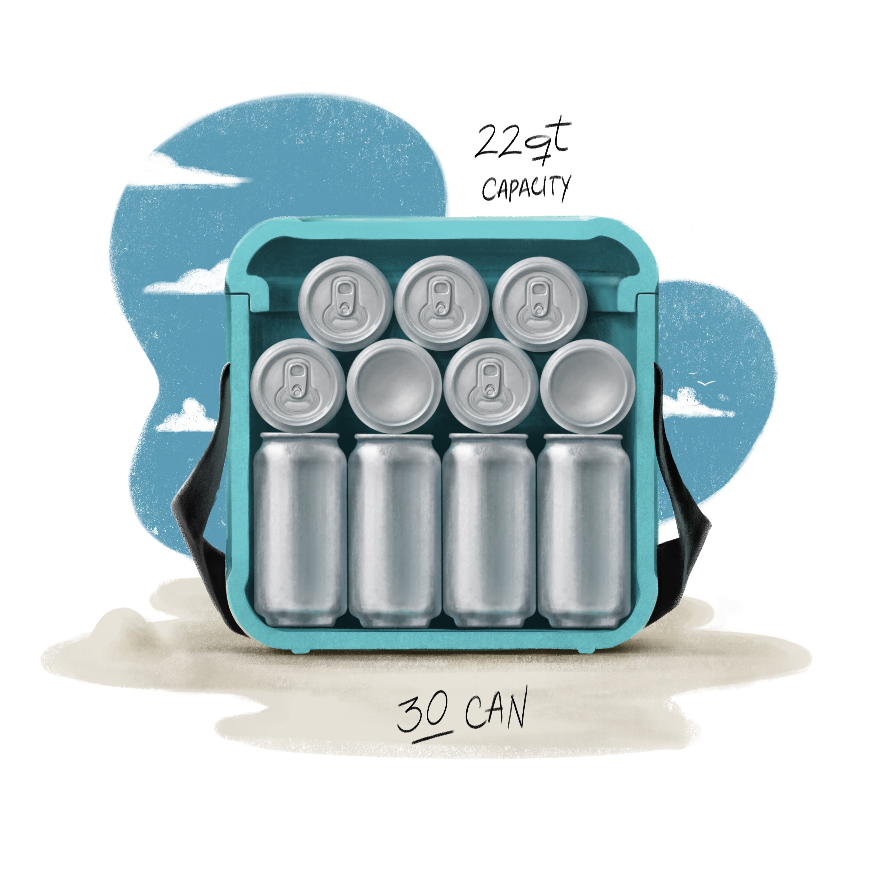 FOAM FM-22QT-CYAN Beverage-Coolers - View #9
