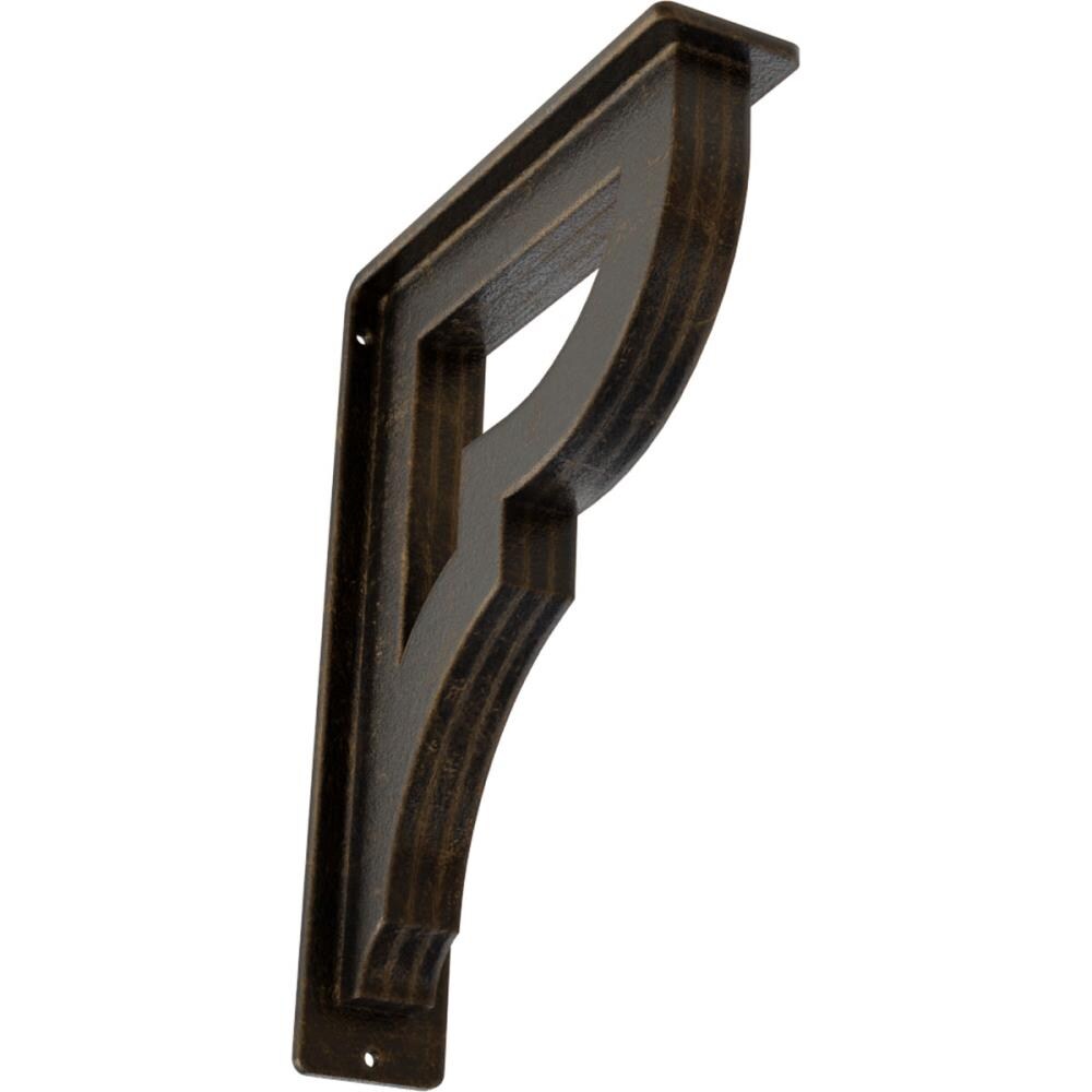 Ekena Millwork BKTM02X07X10TBRABS Bradford 7.5-in x 2-in x 10-in Antique brass Wrought iron Countertop support bracket