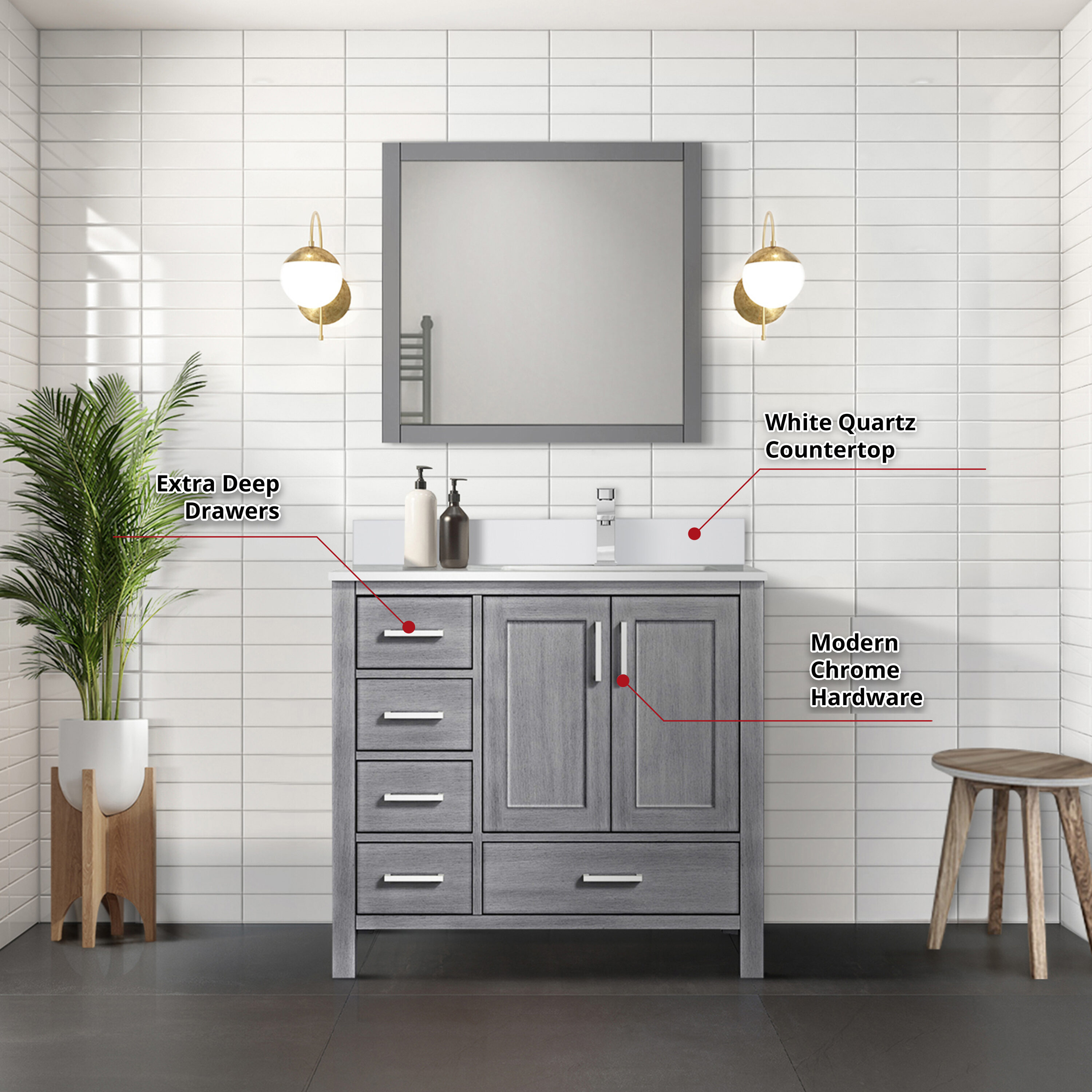 Lexora LJ342236SDWQ000R Bath-Vanity-Combo - View #8