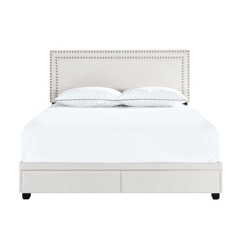 Accentrics Home Gray Queen Wood Upholstered Bed with Storage in the ...