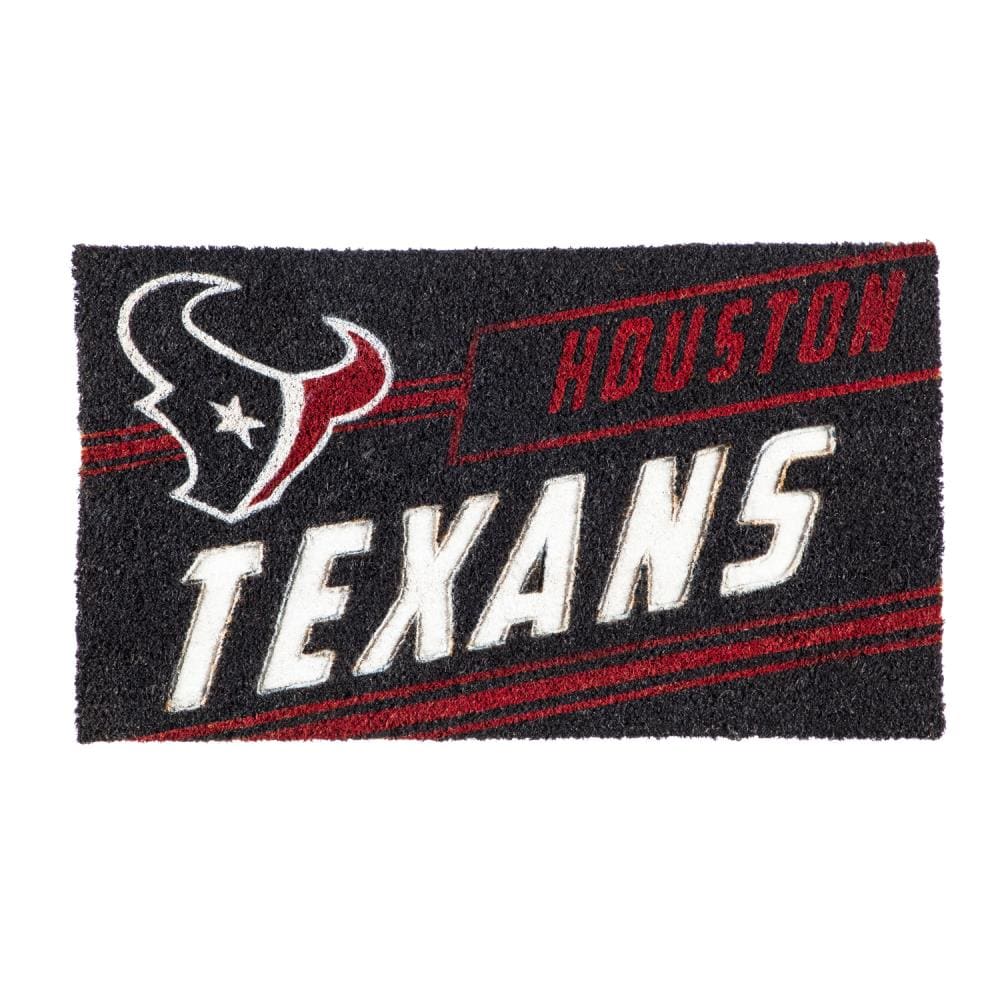 Team Sports America 2RMP3812 Houston Texans 2-ft x 3-ft Interlocking Red Coir Rectangular Outdoor Decorative Sports Door mat