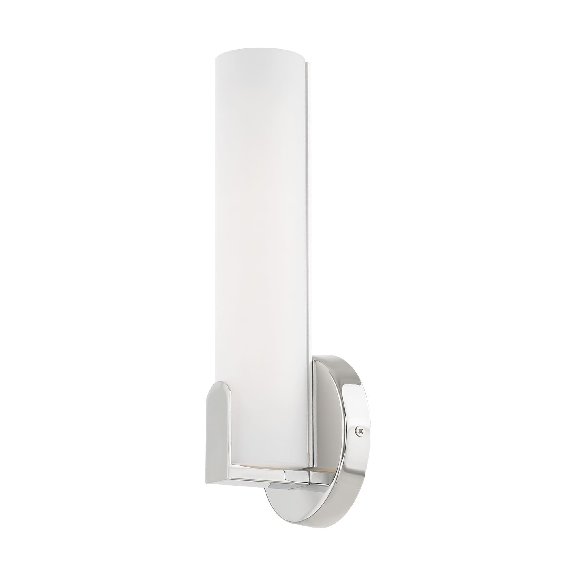 Sleek Polished Chrome LED Wall Sconce with Satin White Shade