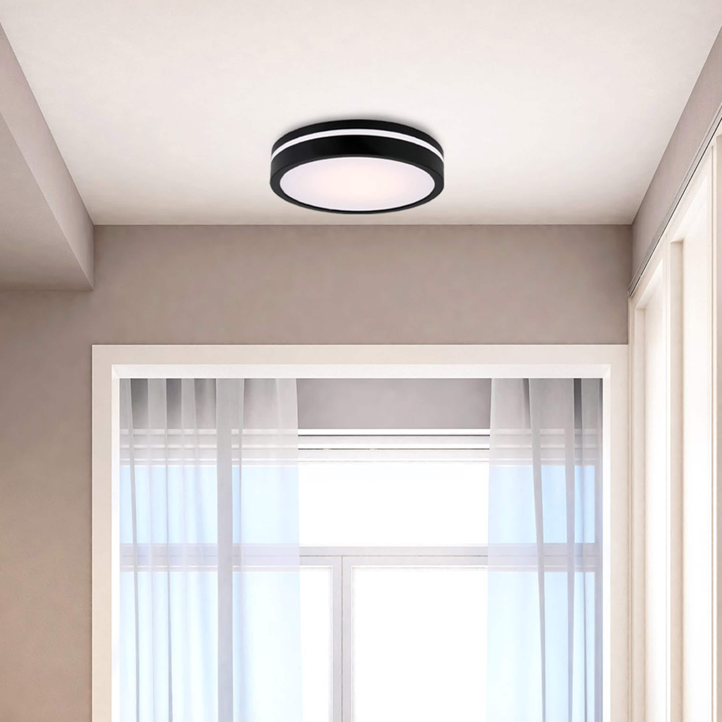 Origin 21 KXR3001LX-03 BK Dunst 13-in Matte Black Integrated LED Flush Mount Light
