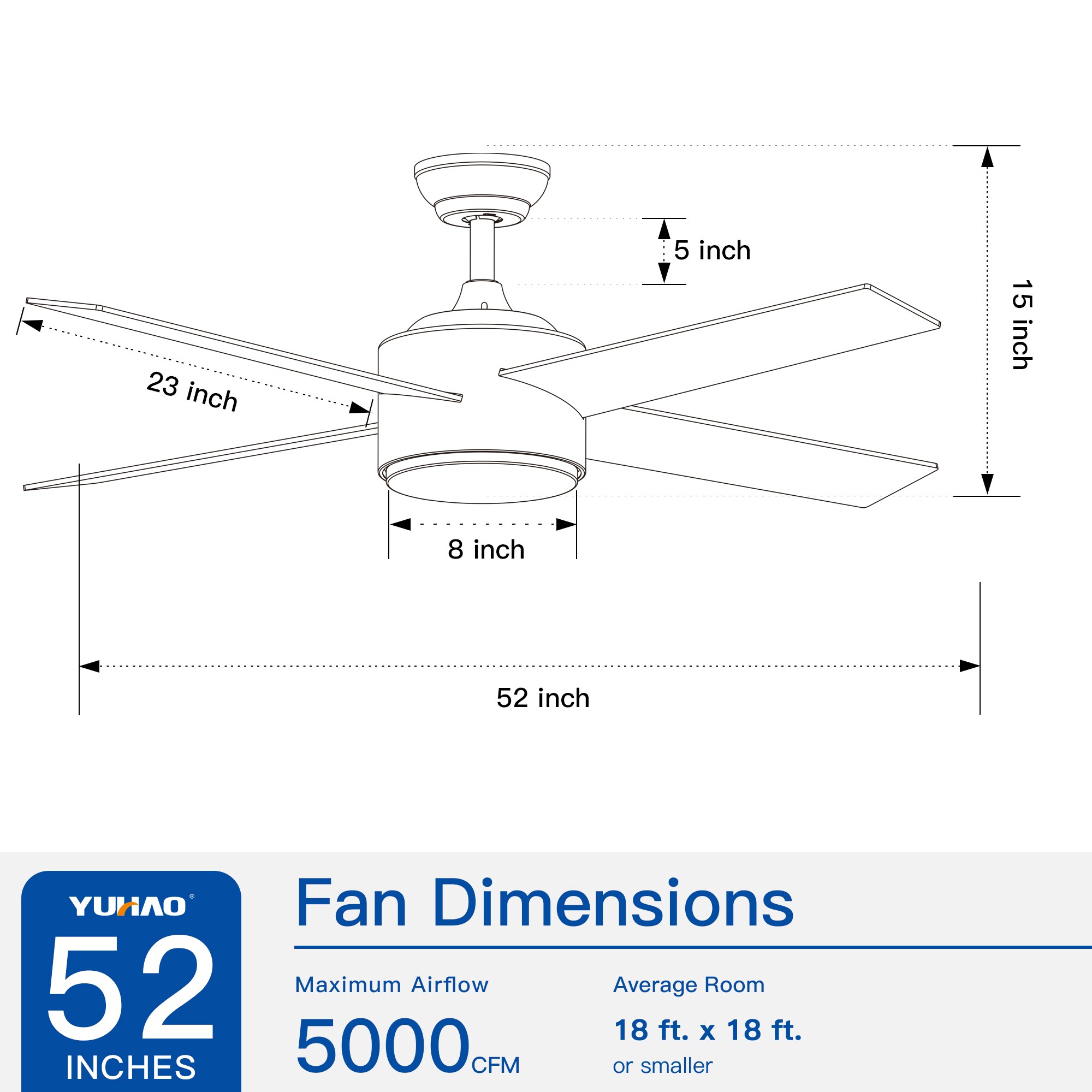 Yardreeze YHCF25BK5YE0407 Ceiling-Fans - View #5