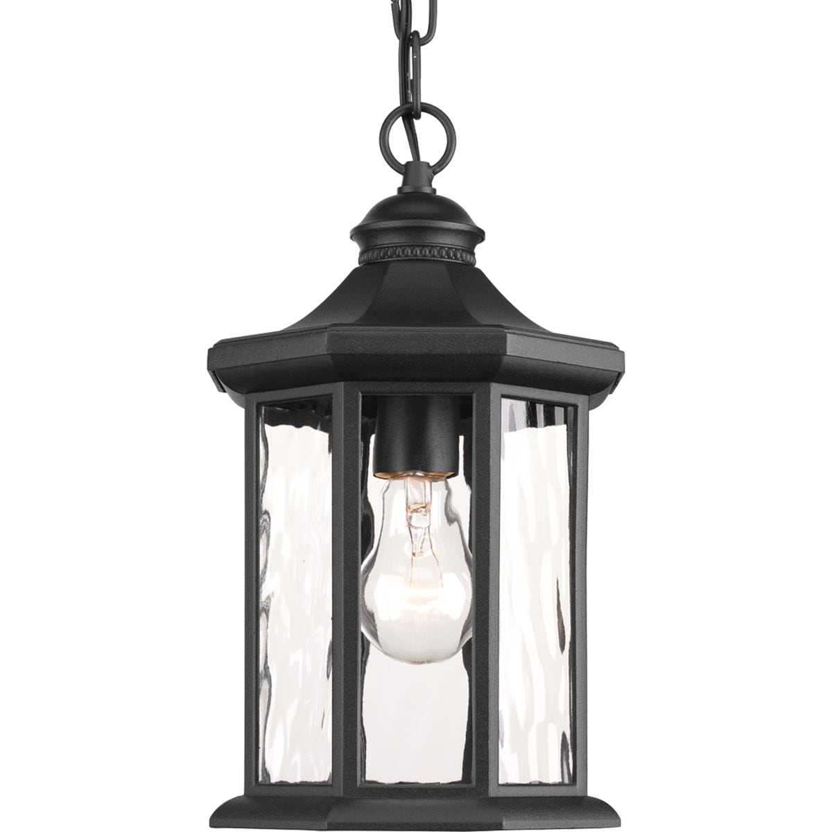 Progress Lighting Edition Black Traditional Clear Glass Lantern Mini /Outdoor Pendant Light