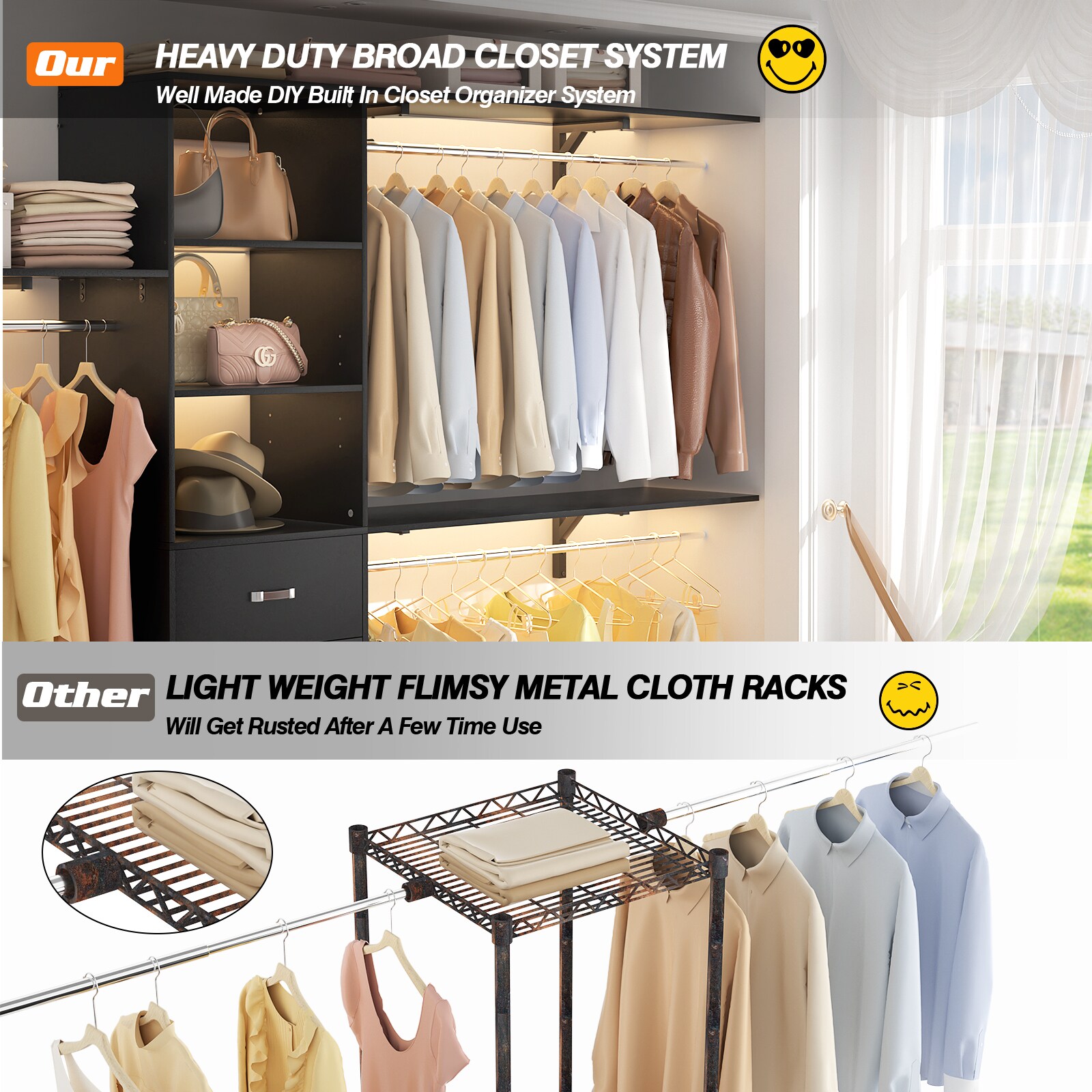 Aheaplus YCG120-B Wood-Closet-Kits - View #4