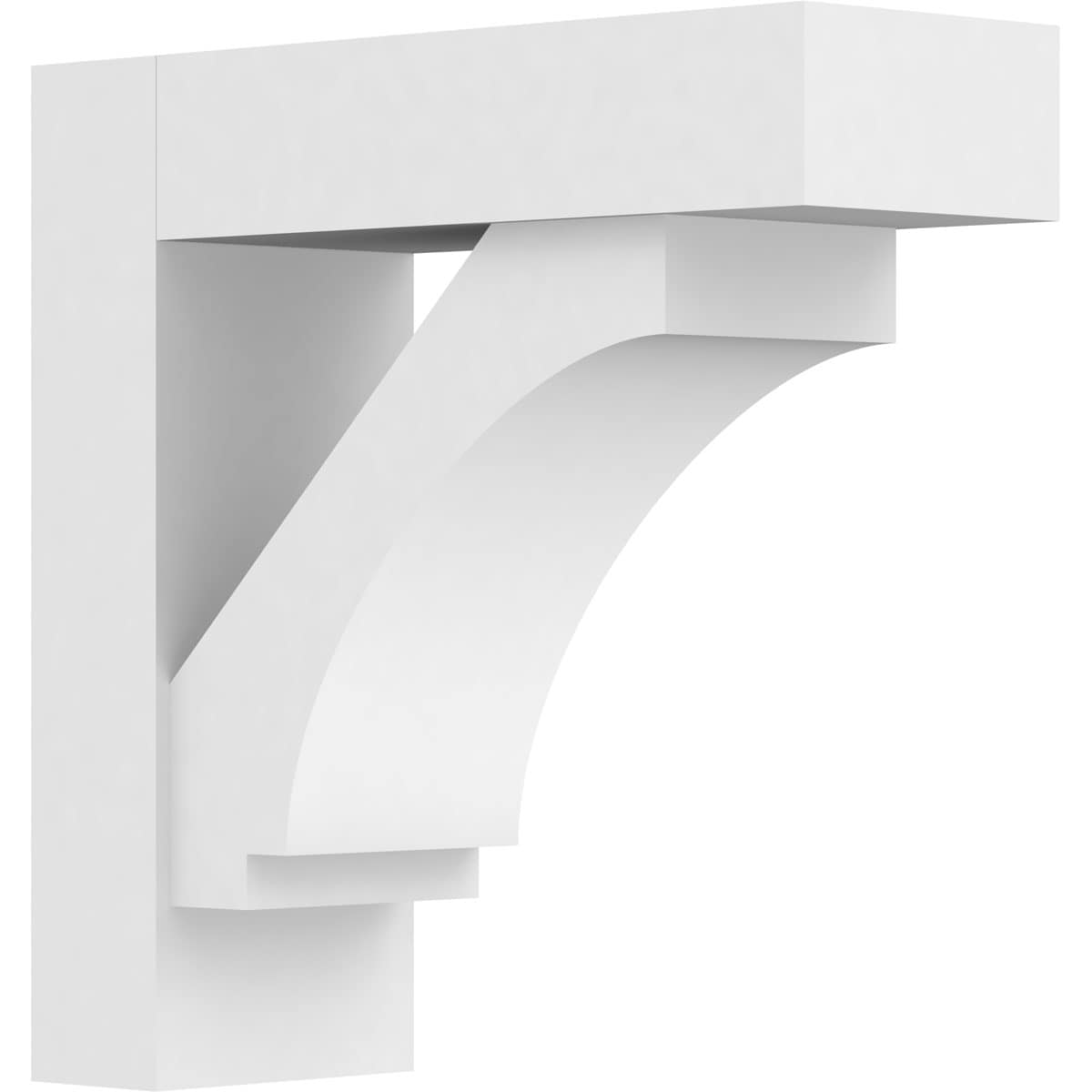 Ekena Millwork BKTP05X14X14IMP05 Standard Imperial 5-in x 14-in x 14-in White PVC Standard bracket