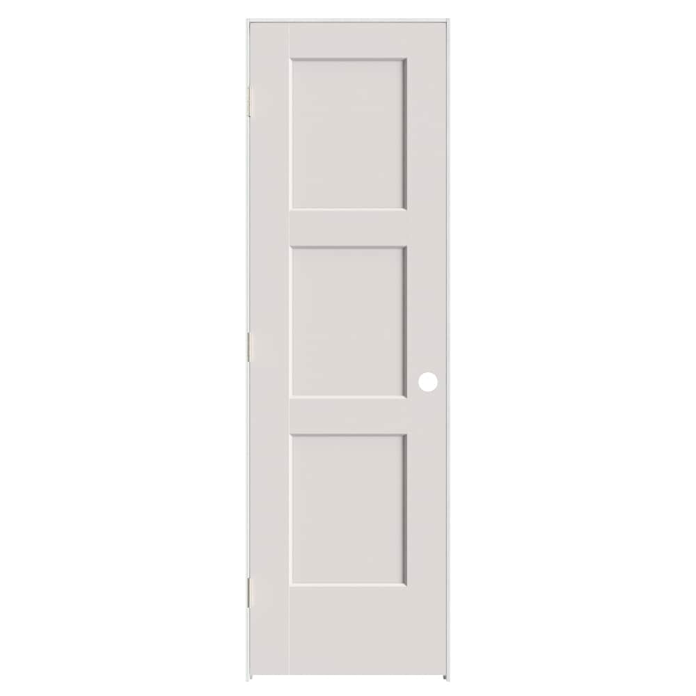 24-in x 80-in White Hollow Core 3-panel Right Hand Molded Composite Single Prehung Interior Door