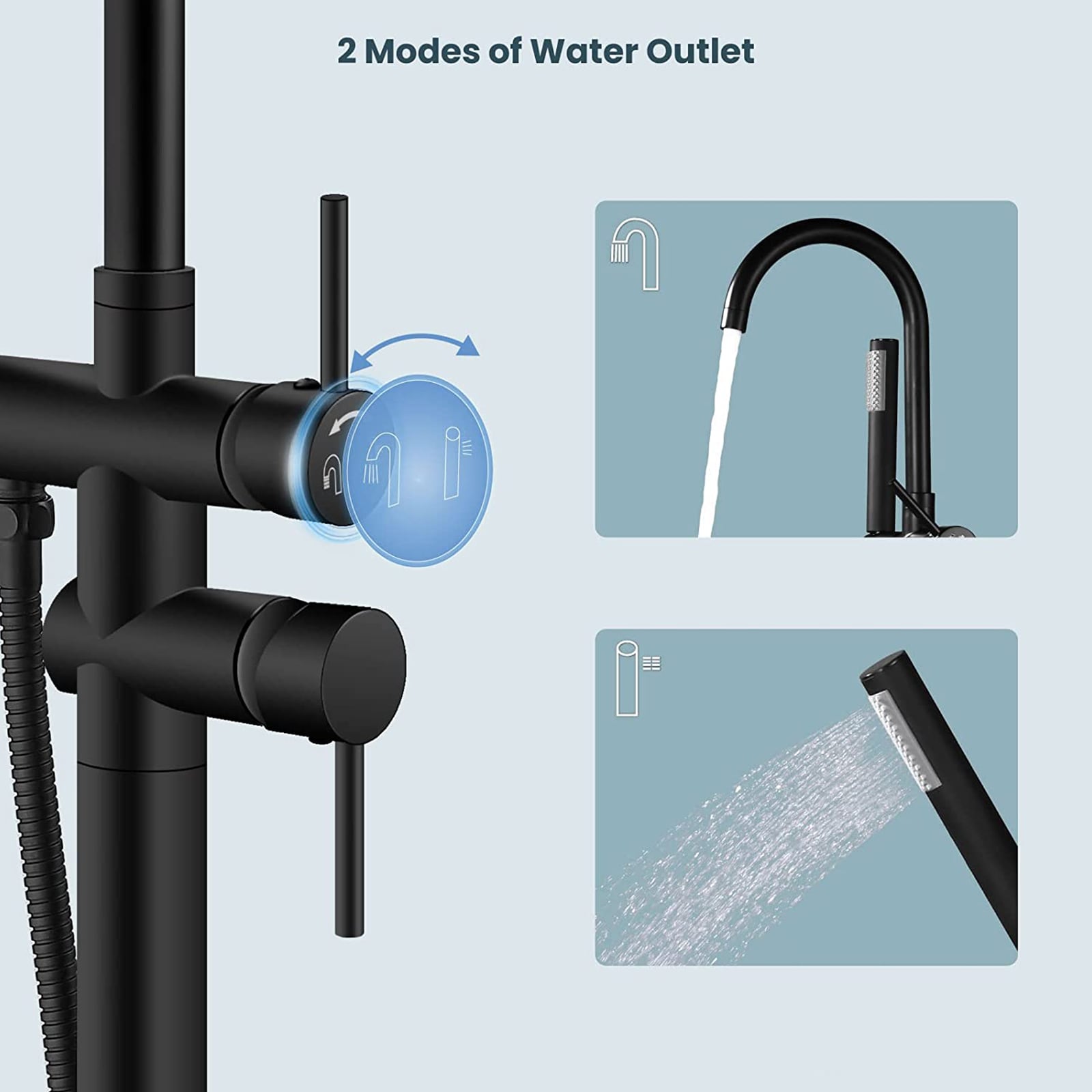 BWE A-97009-BLACK Roman-Tub-Faucets - View #5