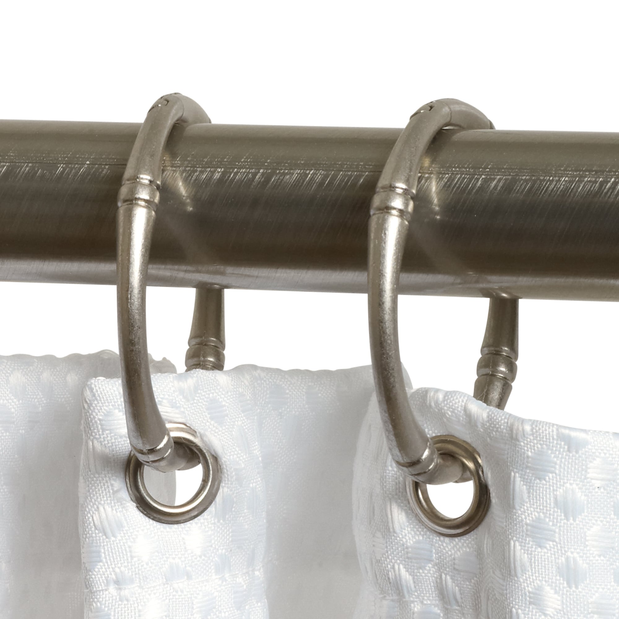 Zenna Home 12-Pack Nickel Single Shower Curtain Rings in the Shower ...